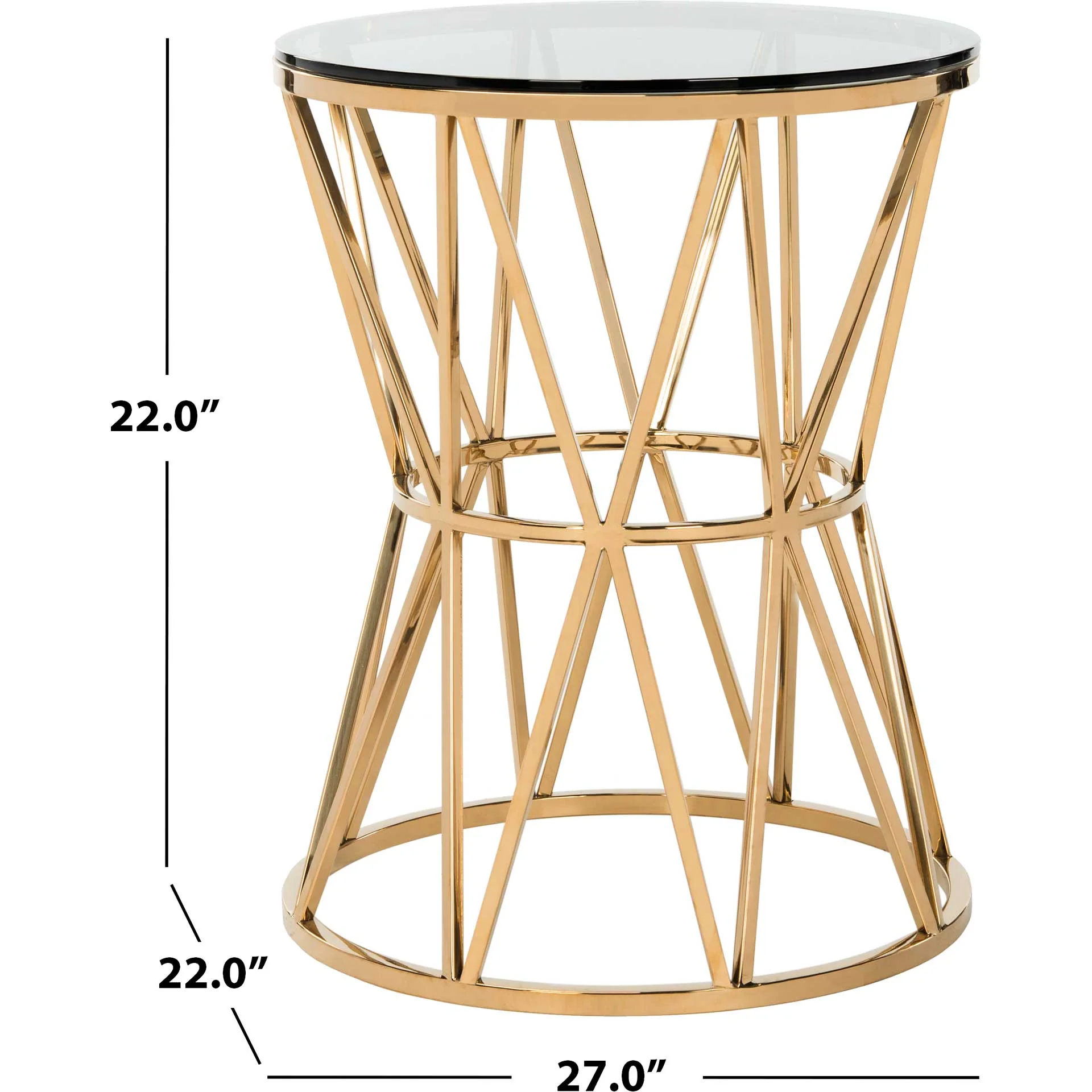 Delve Glass Top End Table Gold - Image 3