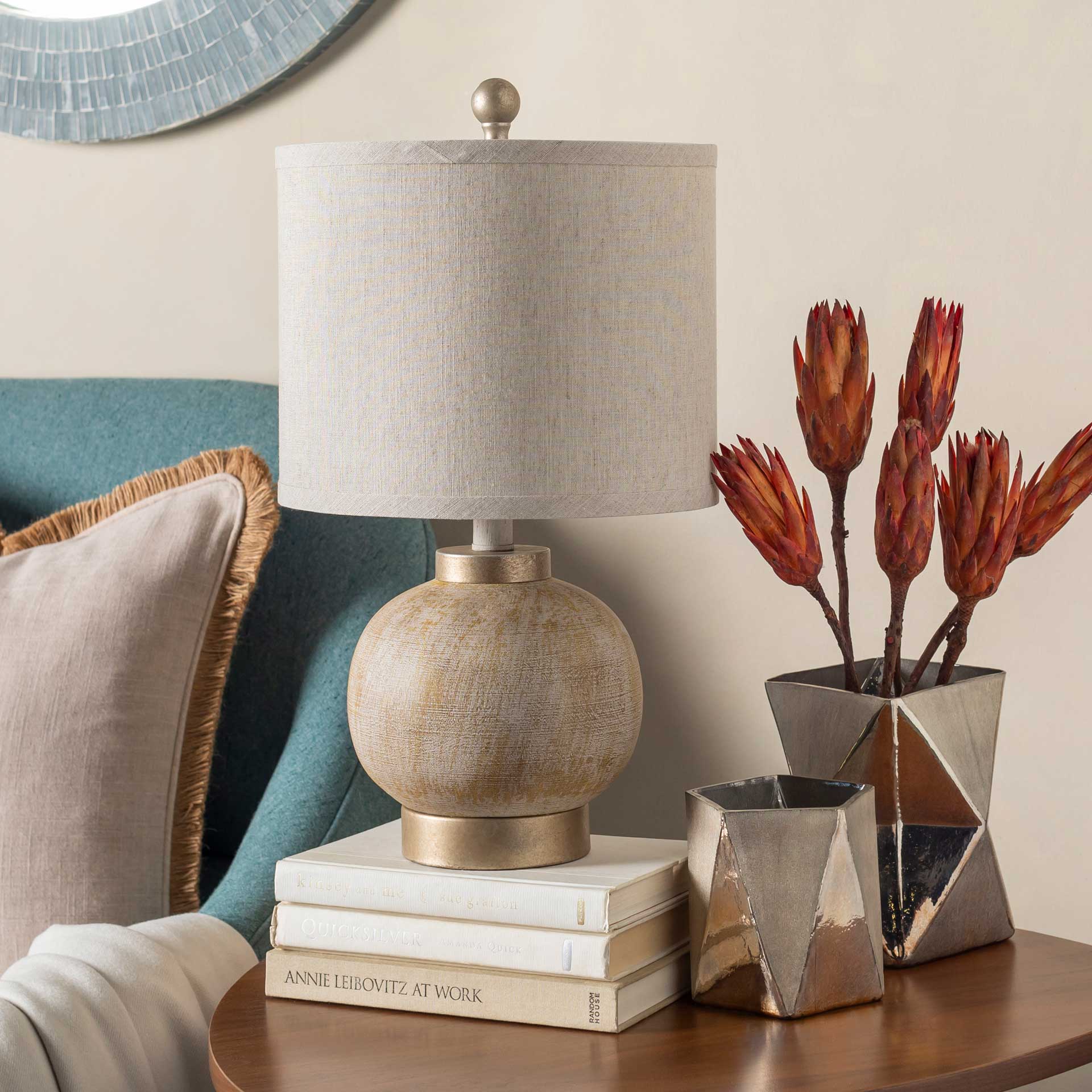 Denver Table Lamp Ivory/Tan/White - Image 3