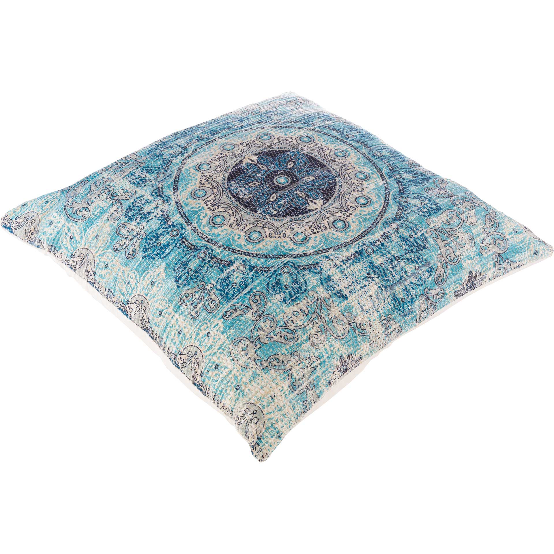 Derek Pillow Aqua/Beige/Bright Blue - Image 2