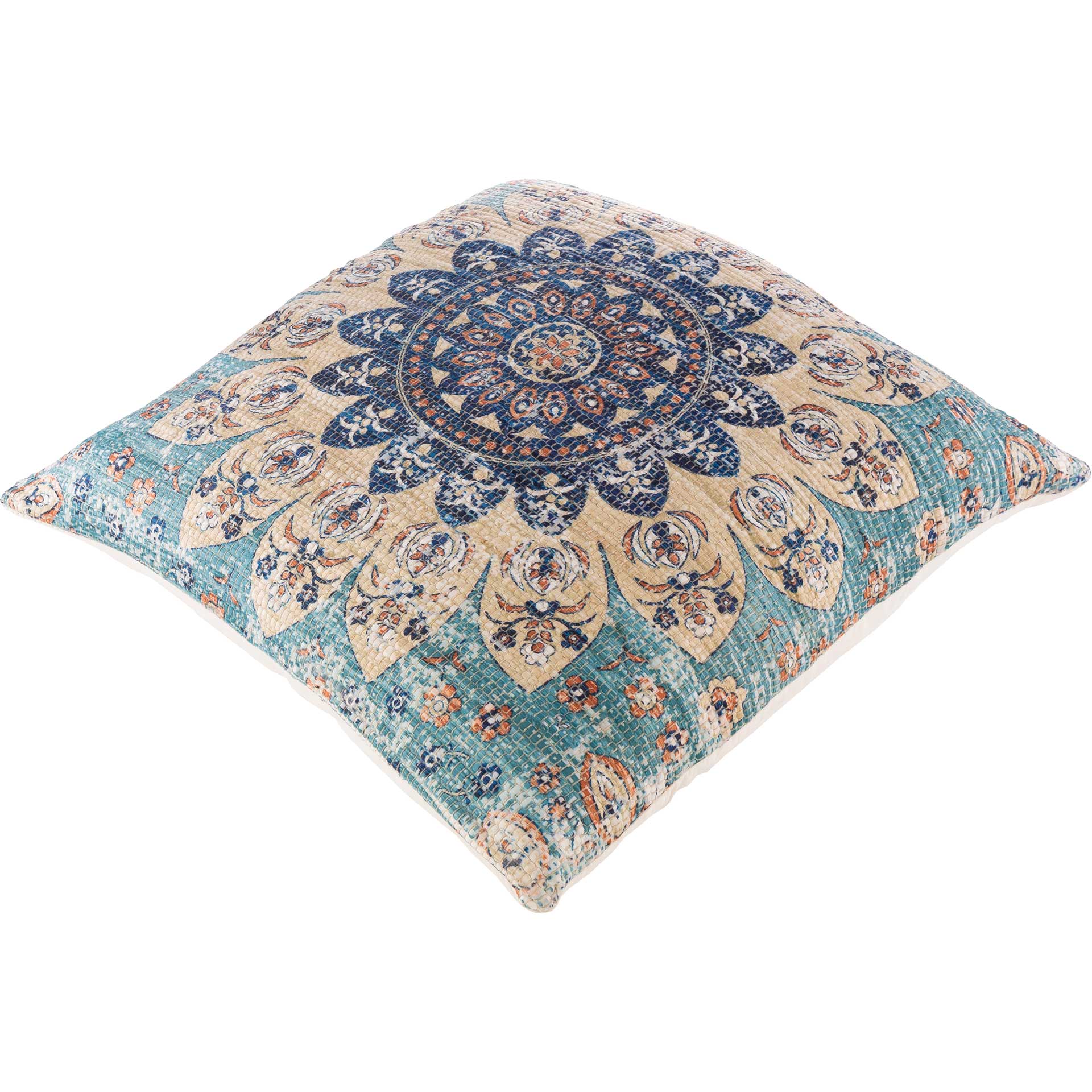 Derek Pillow Beige/Bright Blue/Aqua - Image 2