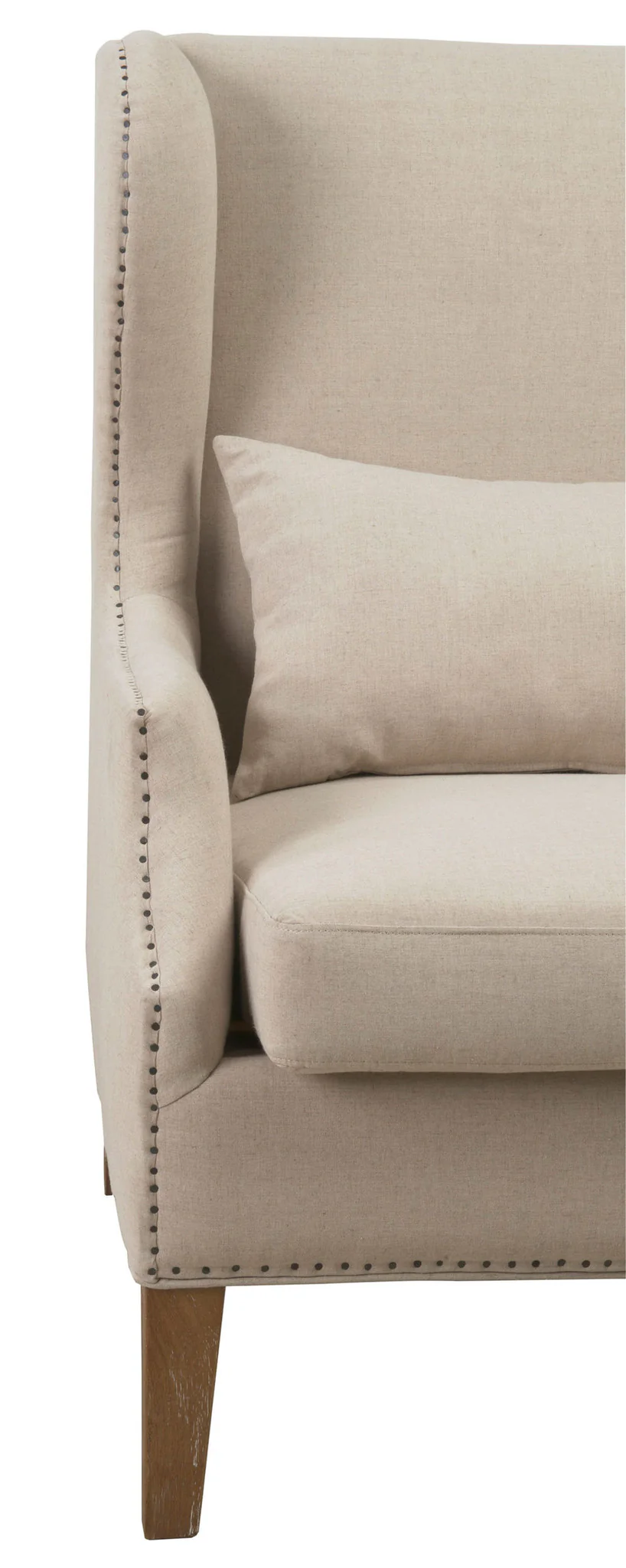 Desai Linen Wing Chair Beige - Image 3