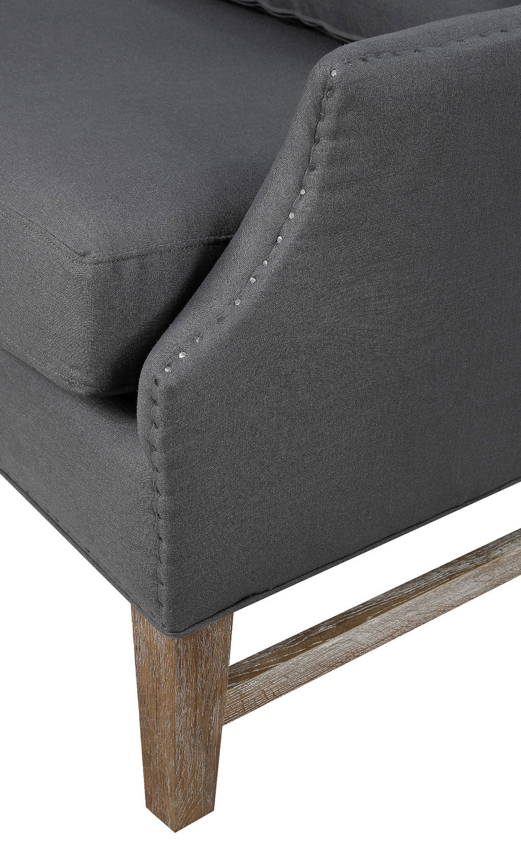 Desai Linen Wing Chair Gray - Image 3