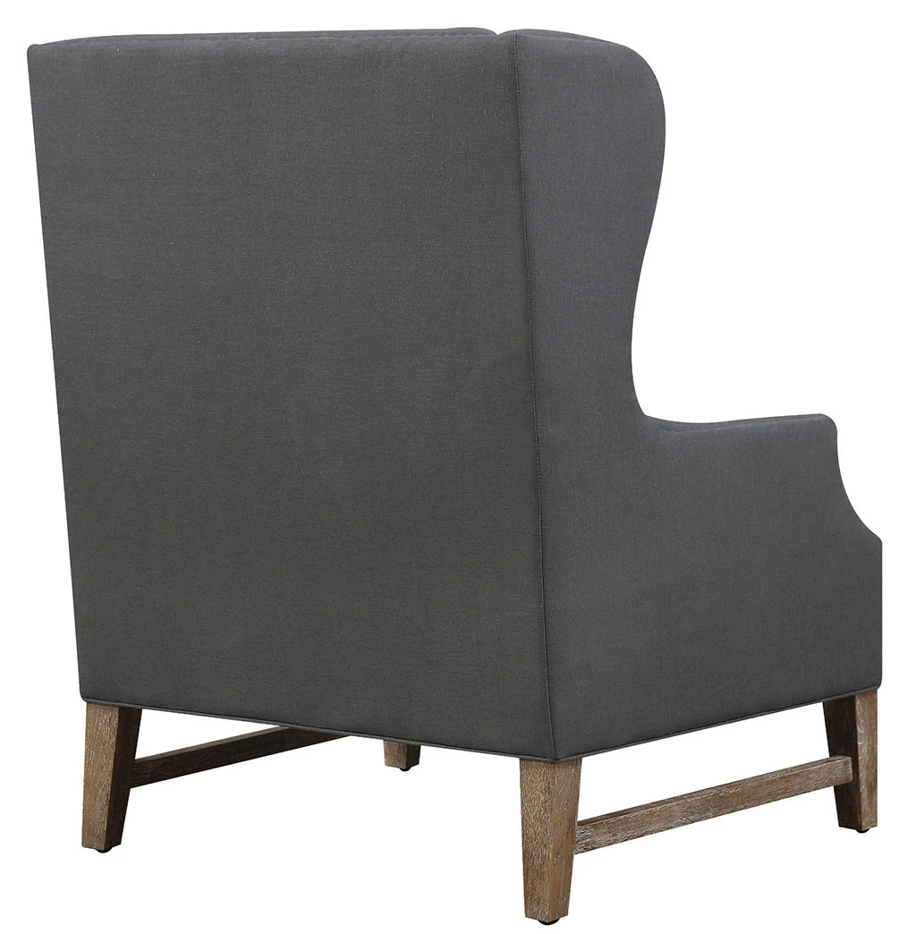 Desai Linen Wing Chair Gray - Image 4