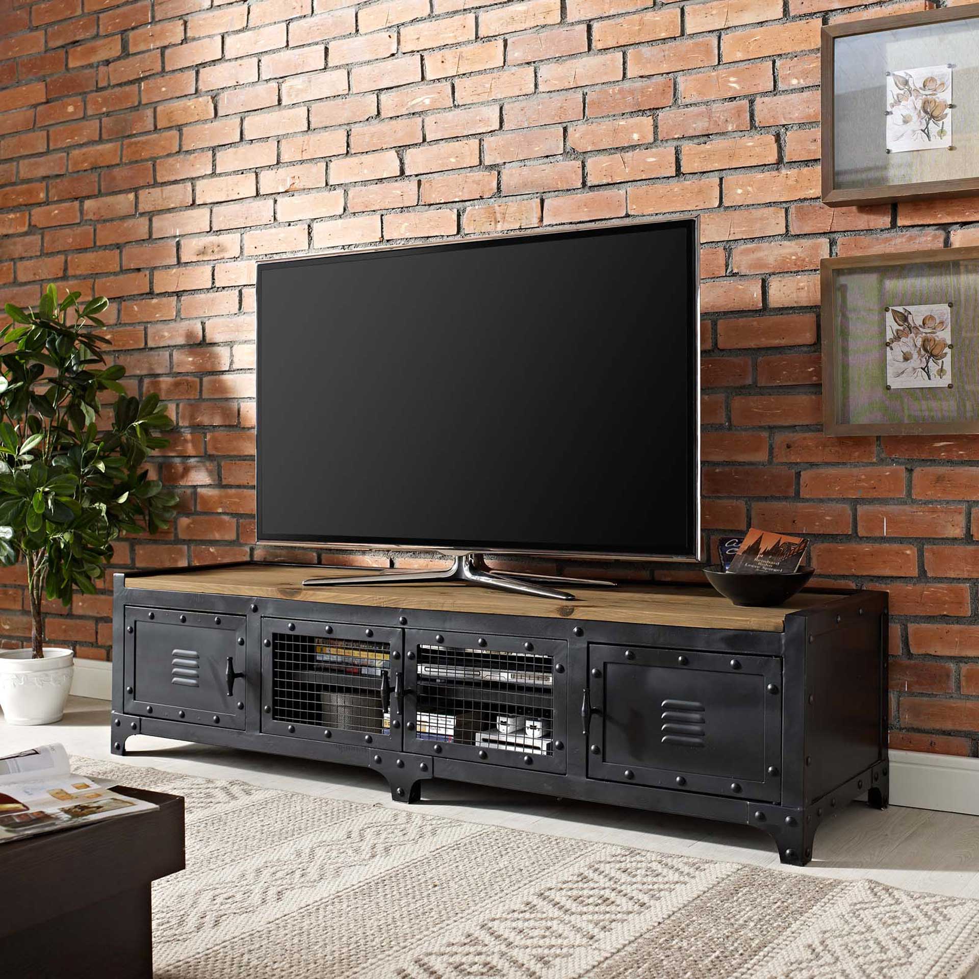 Deshka 63" TV Stand Black - Image 4