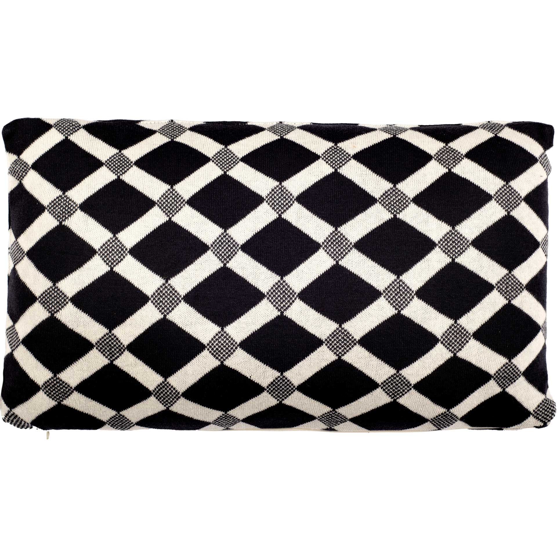 Diamond Knit Pillow Dark Gray/Natural - Image 2