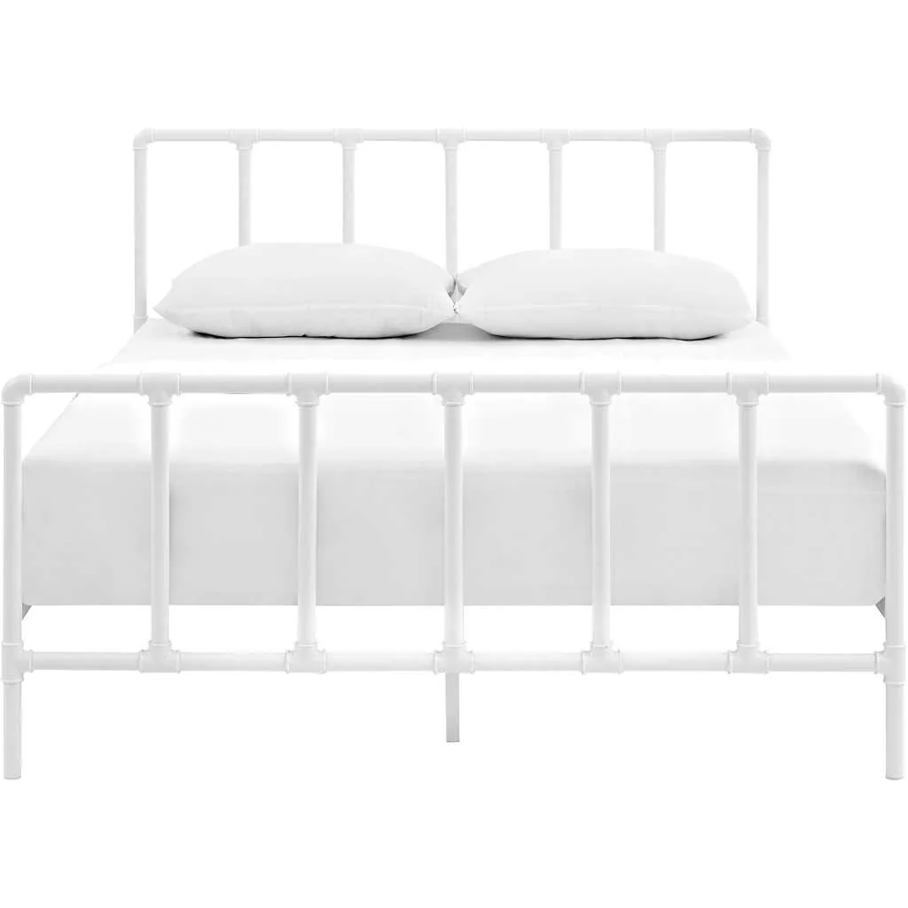 Dickens Stainless Steel Bed White - Image 3