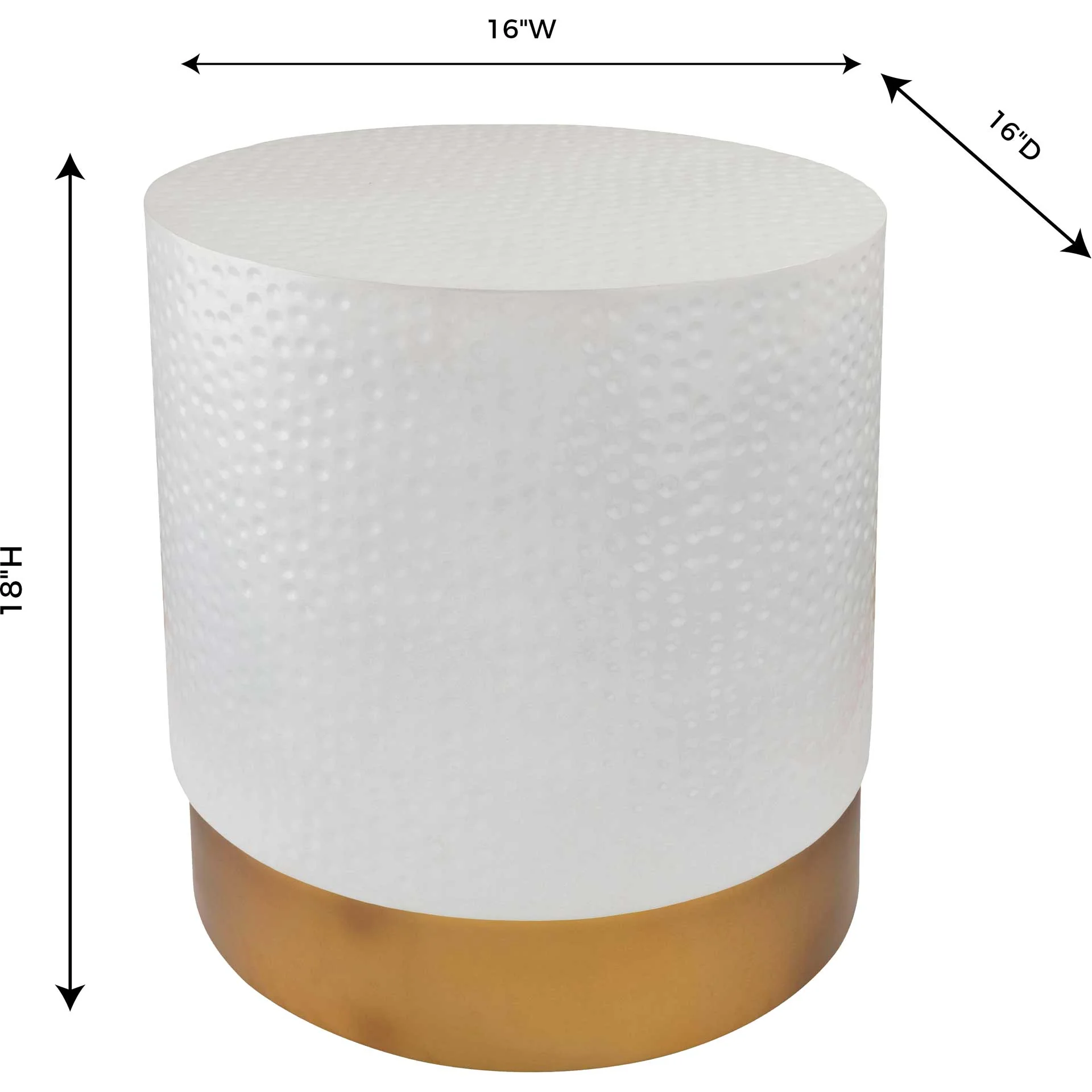 Diesel Hand Hammered Side Table White - Image 4
