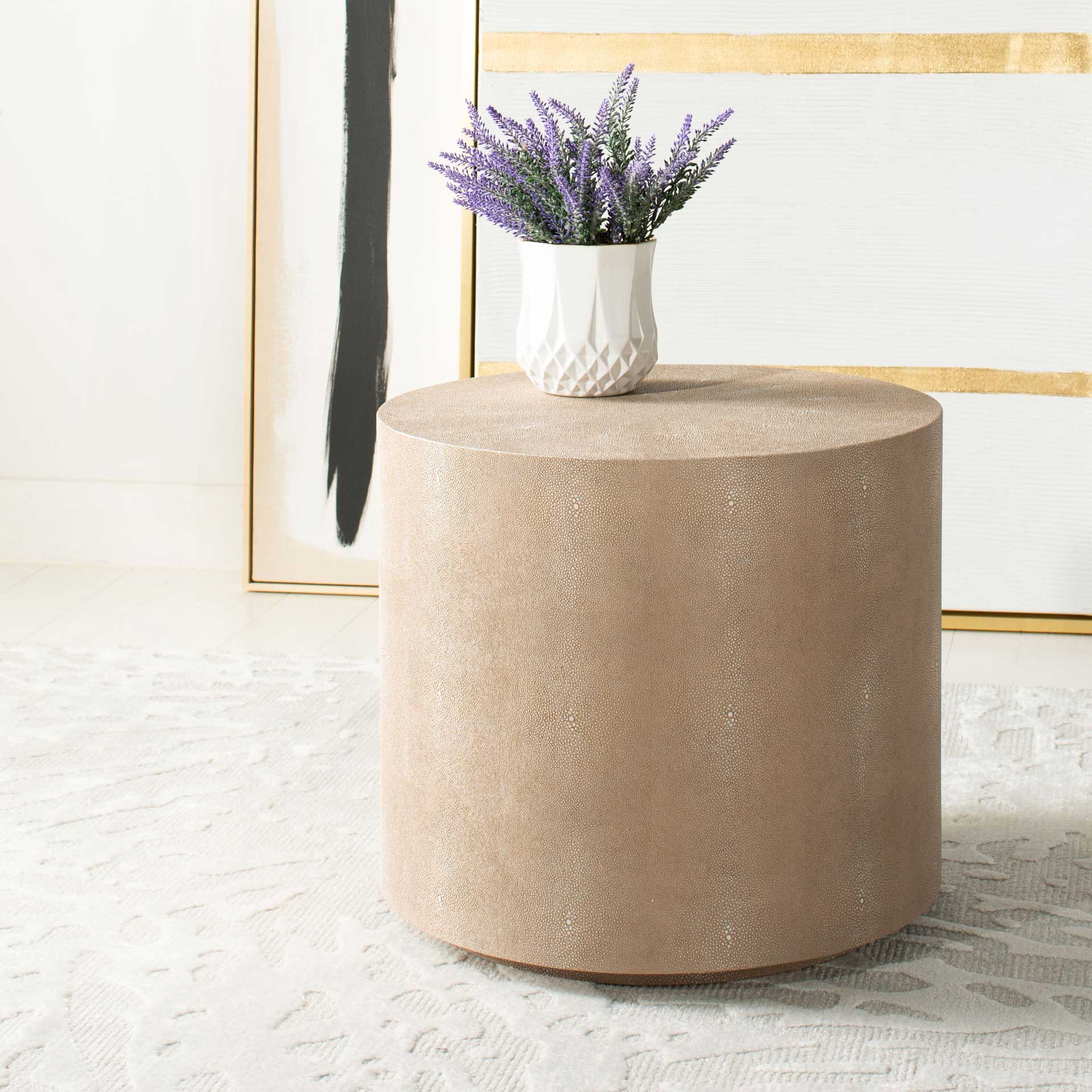 Digress Faux Shagreen End Table Natural - Image 8
