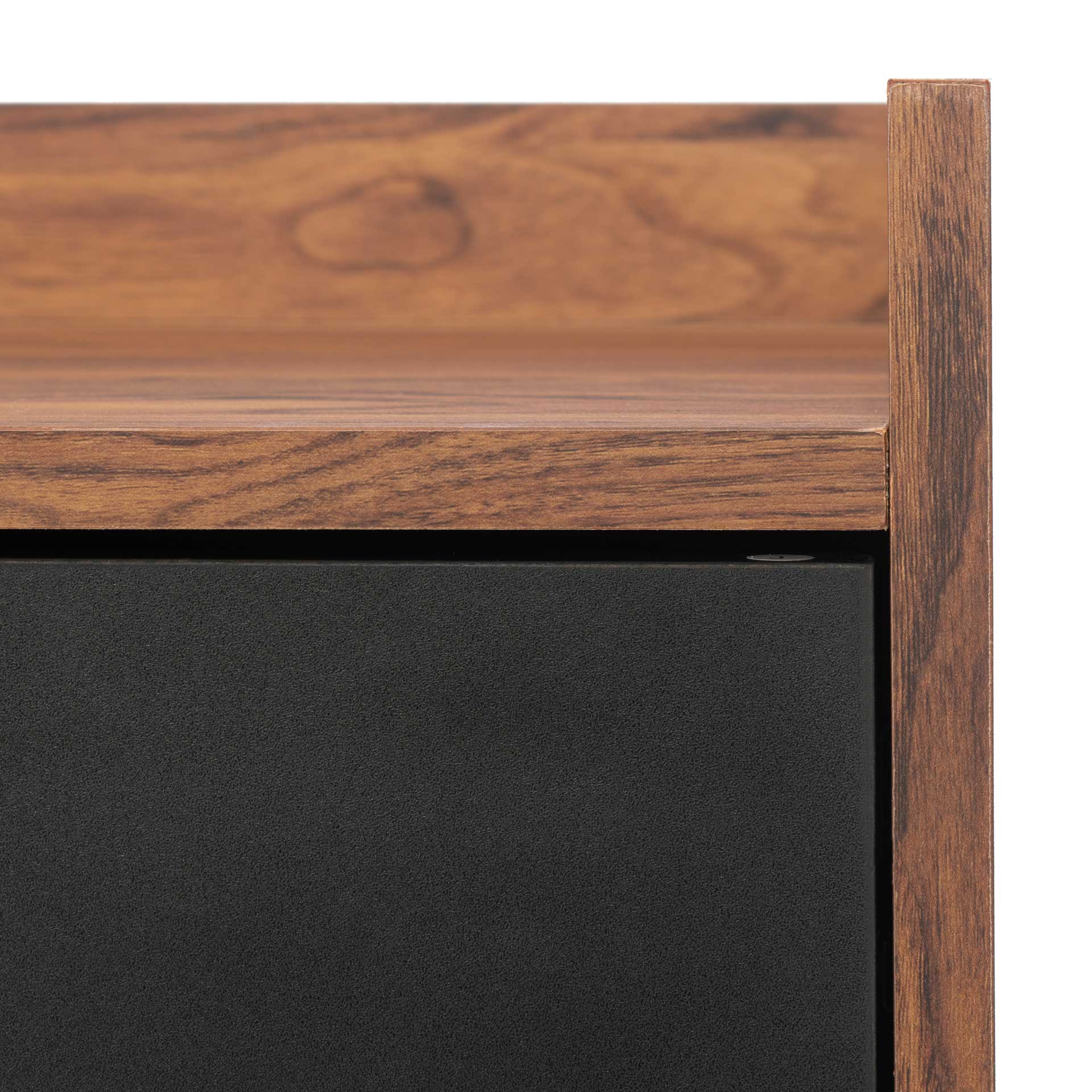 Dilan 2 Shelf 2 Door Media Stand Walnut/Black - Image 4