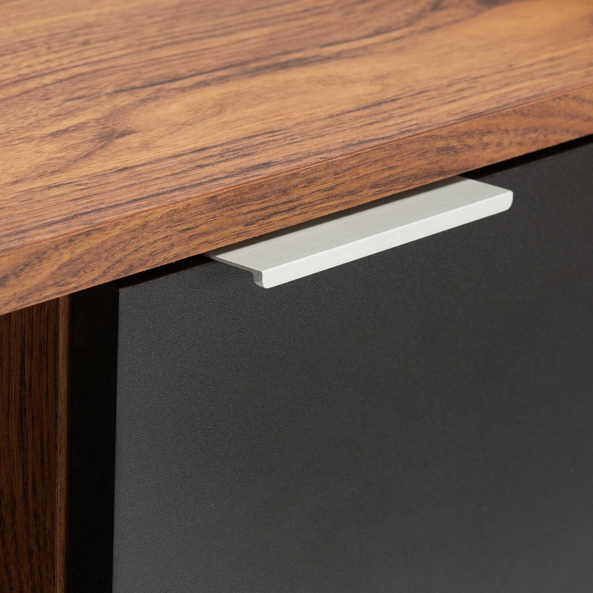 Dilan 2 Shelf 2 Door Media Stand Walnut/Black - Image 5