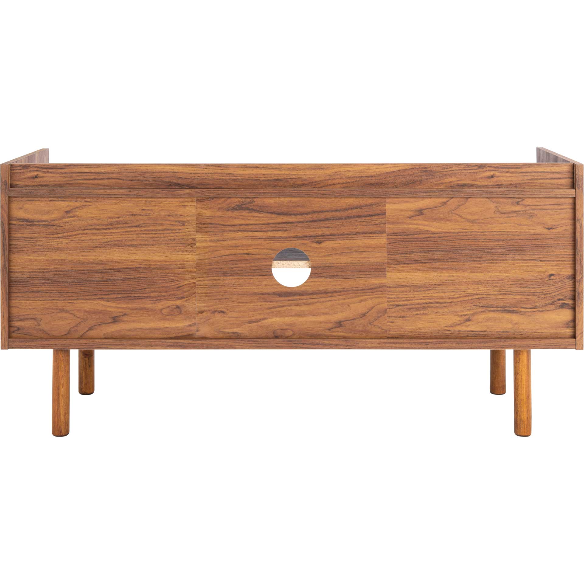 Dilan 2 Shelf 2 Door Media Stand Walnut/White - Image 4