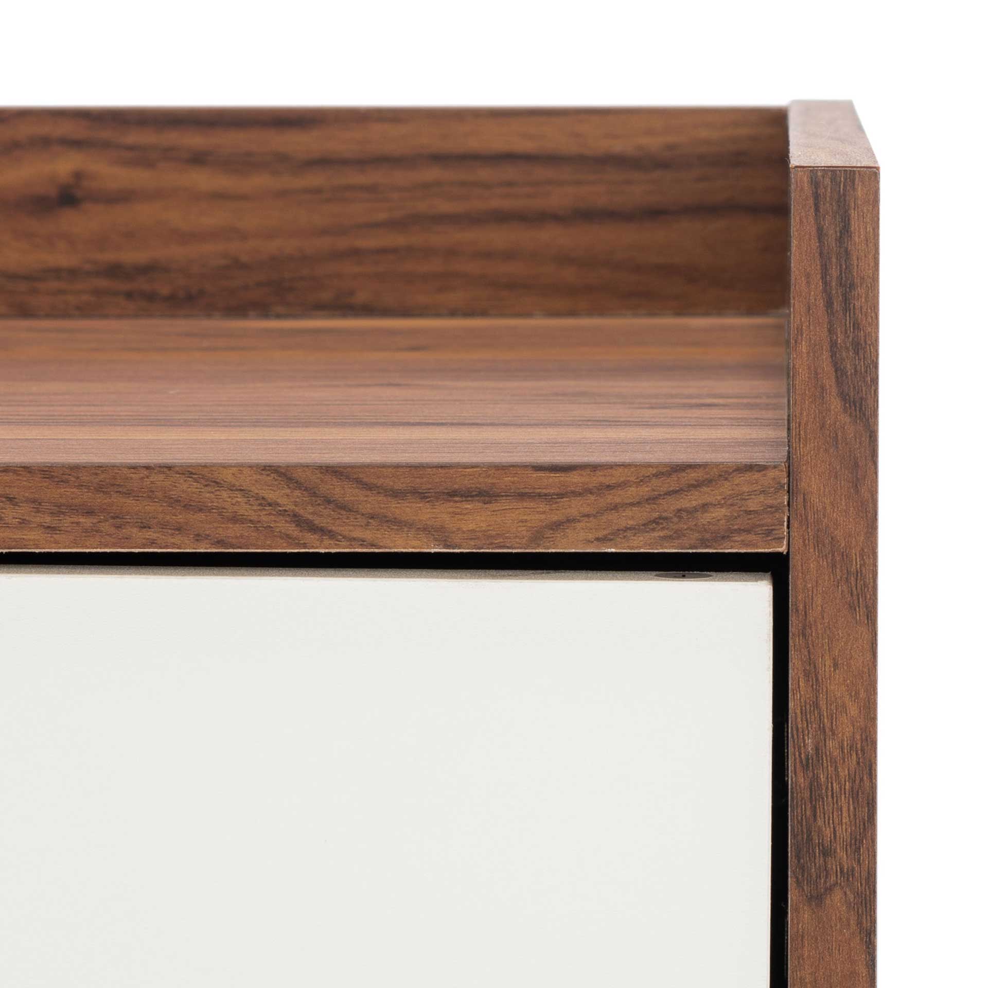 Dilan 2 Shelf 2 Door Media Stand Walnut/White - Image 5