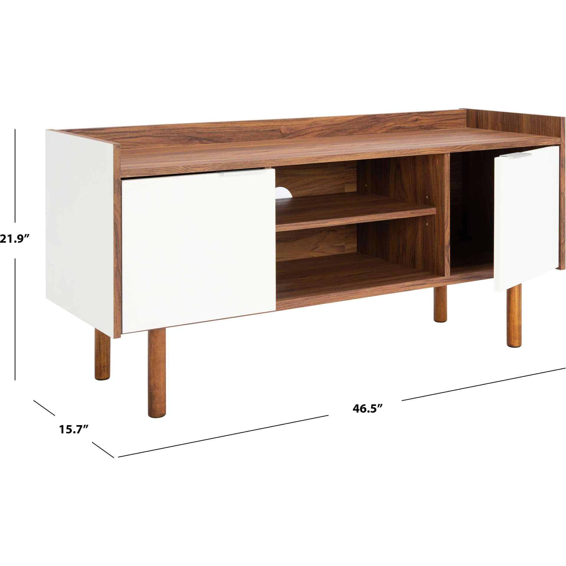 Dilan 2 Shelf 2 Door Media Stand Walnut/White - Image 9