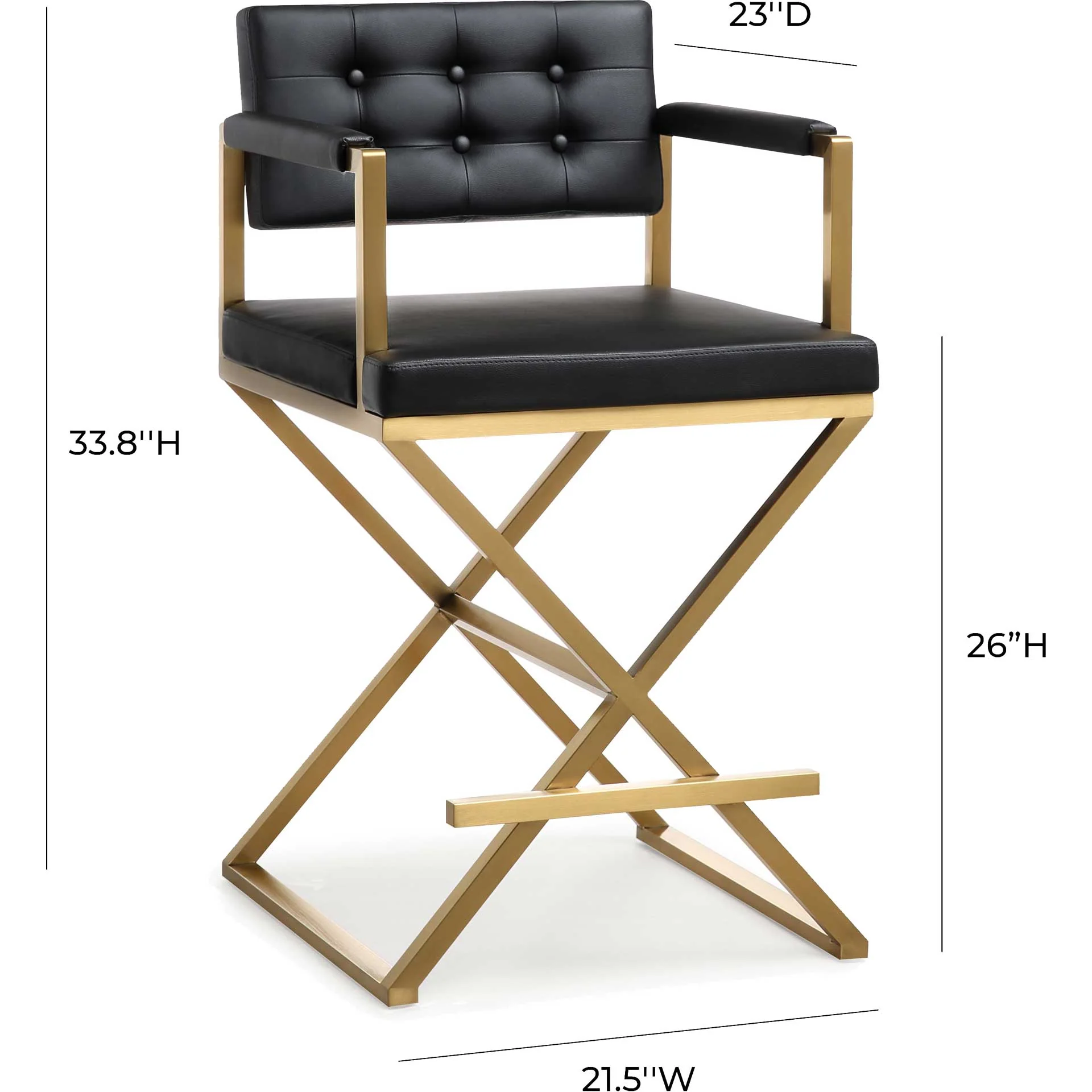 Dilan Gold Steel Bar Stool Black - Image 15