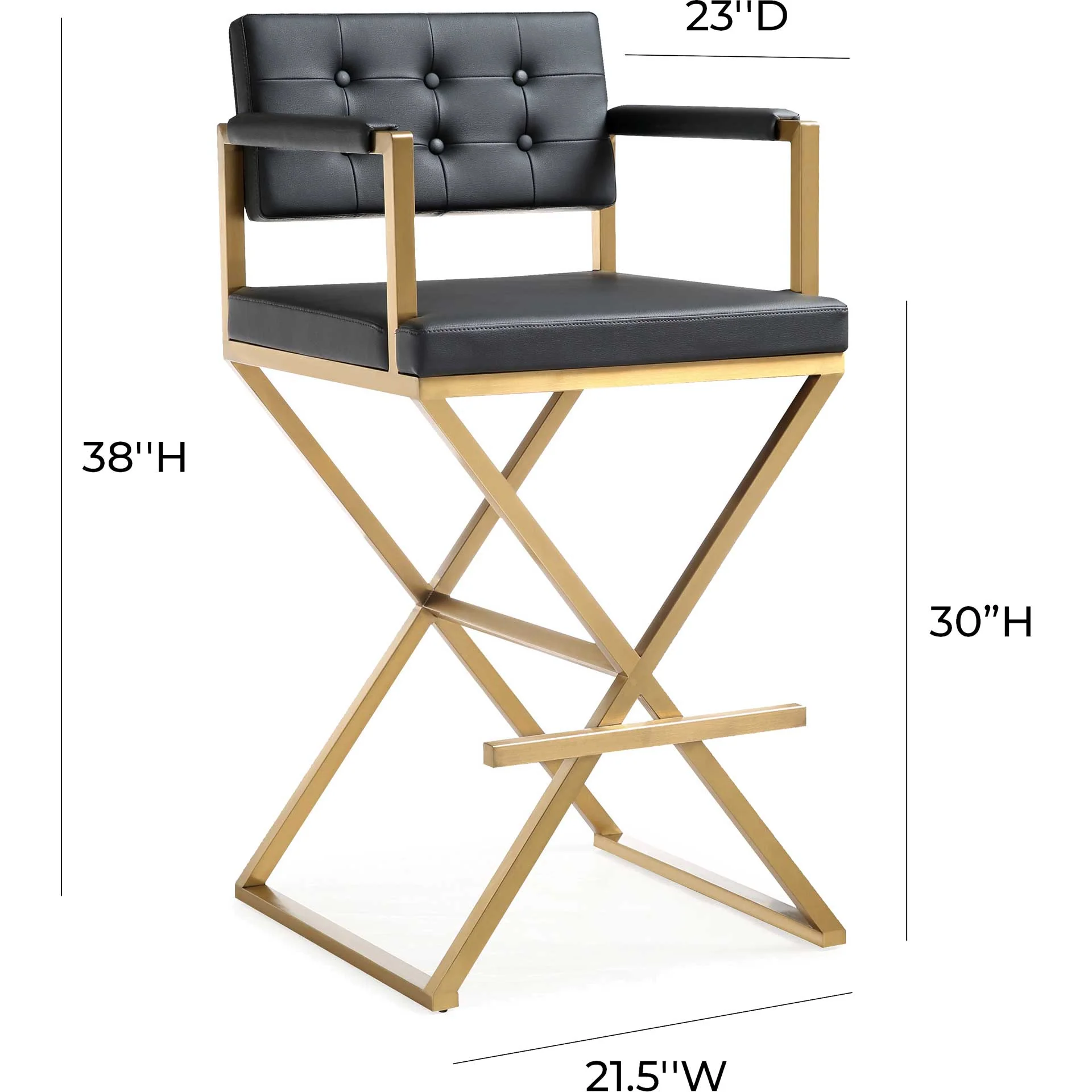 Dilan Gold Steel Bar Stool Black - Image 16
