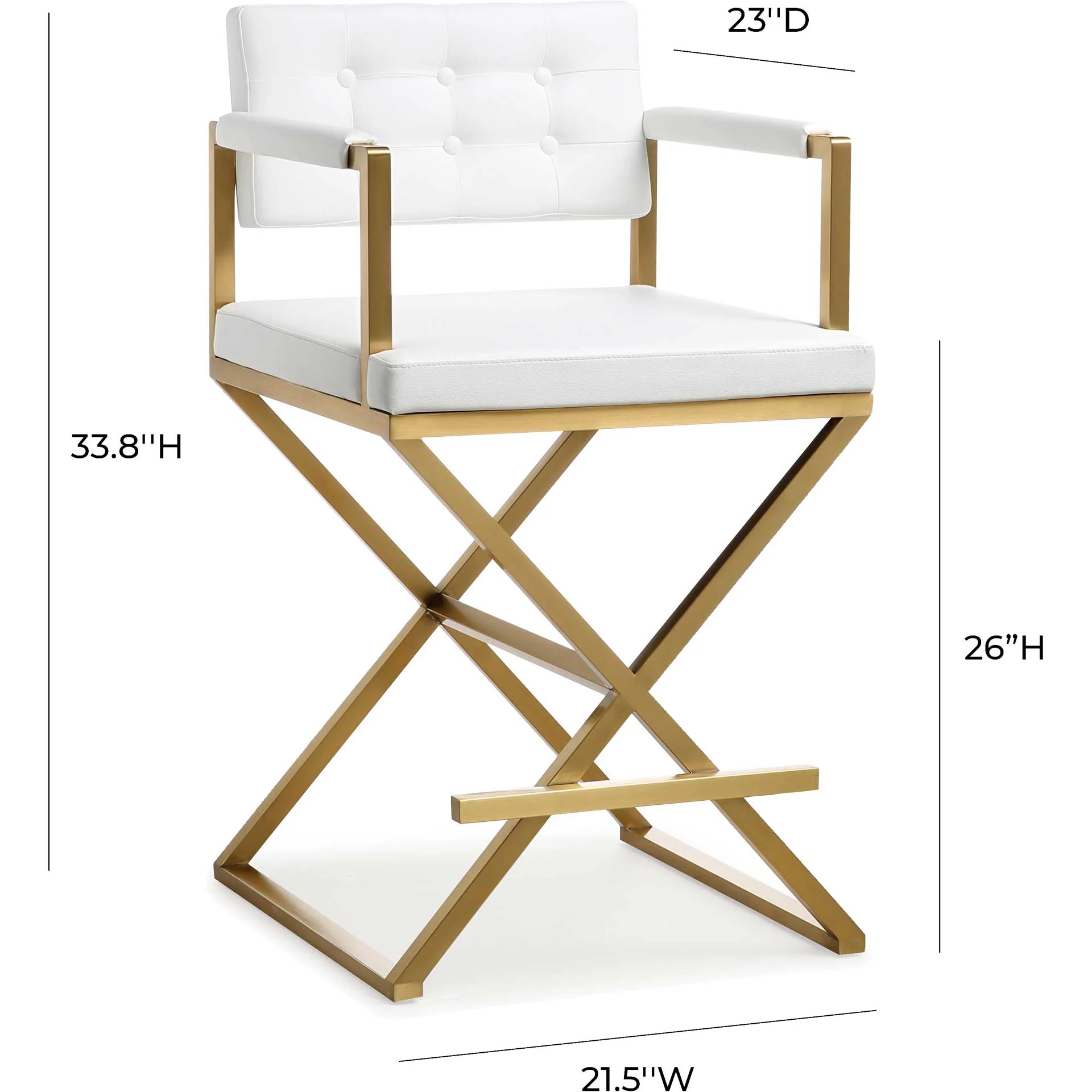 Dilan Gold Steel Bar Stool White - Image 16