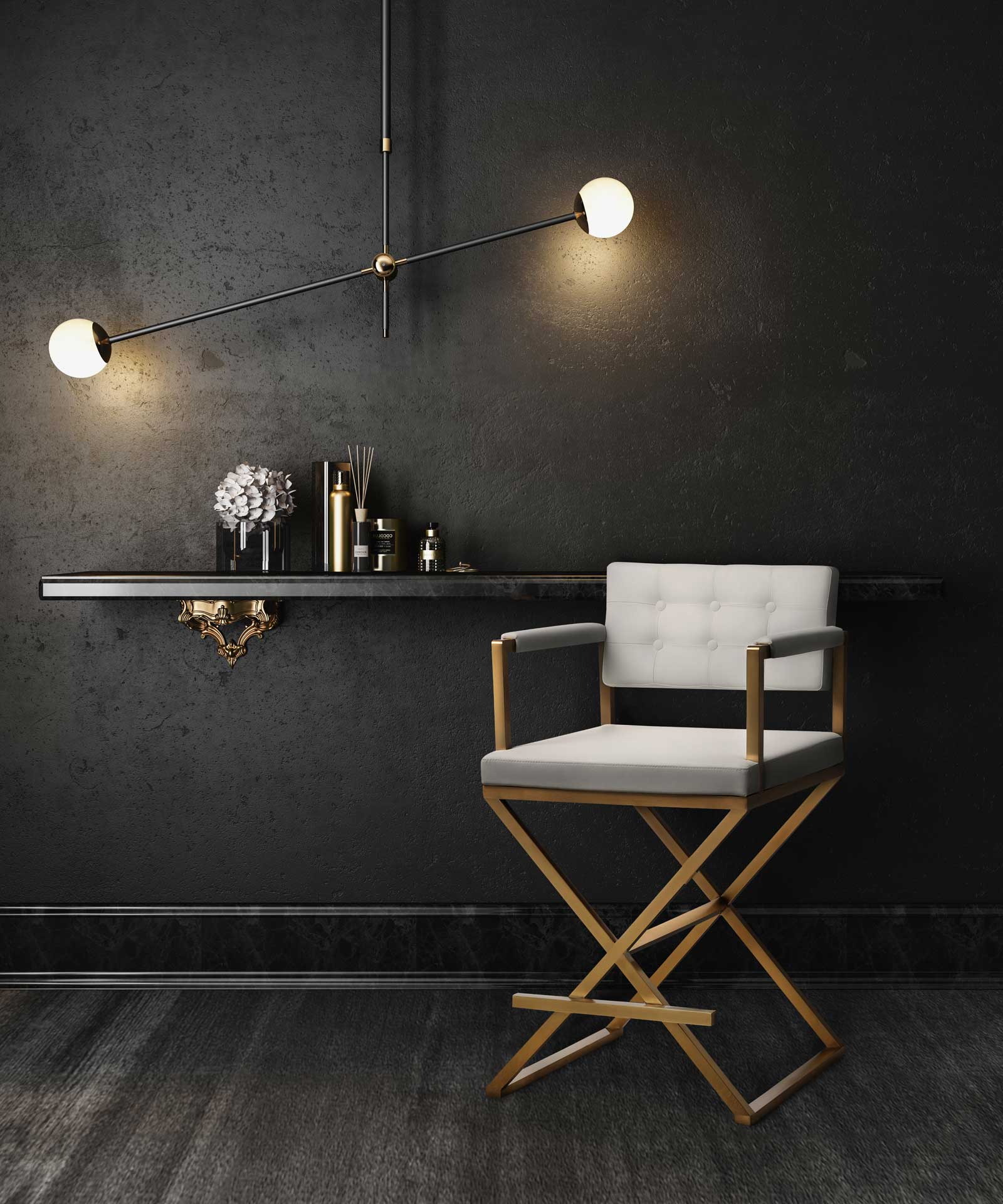 Dilan Gold Steel Bar Stool White - Image 17
