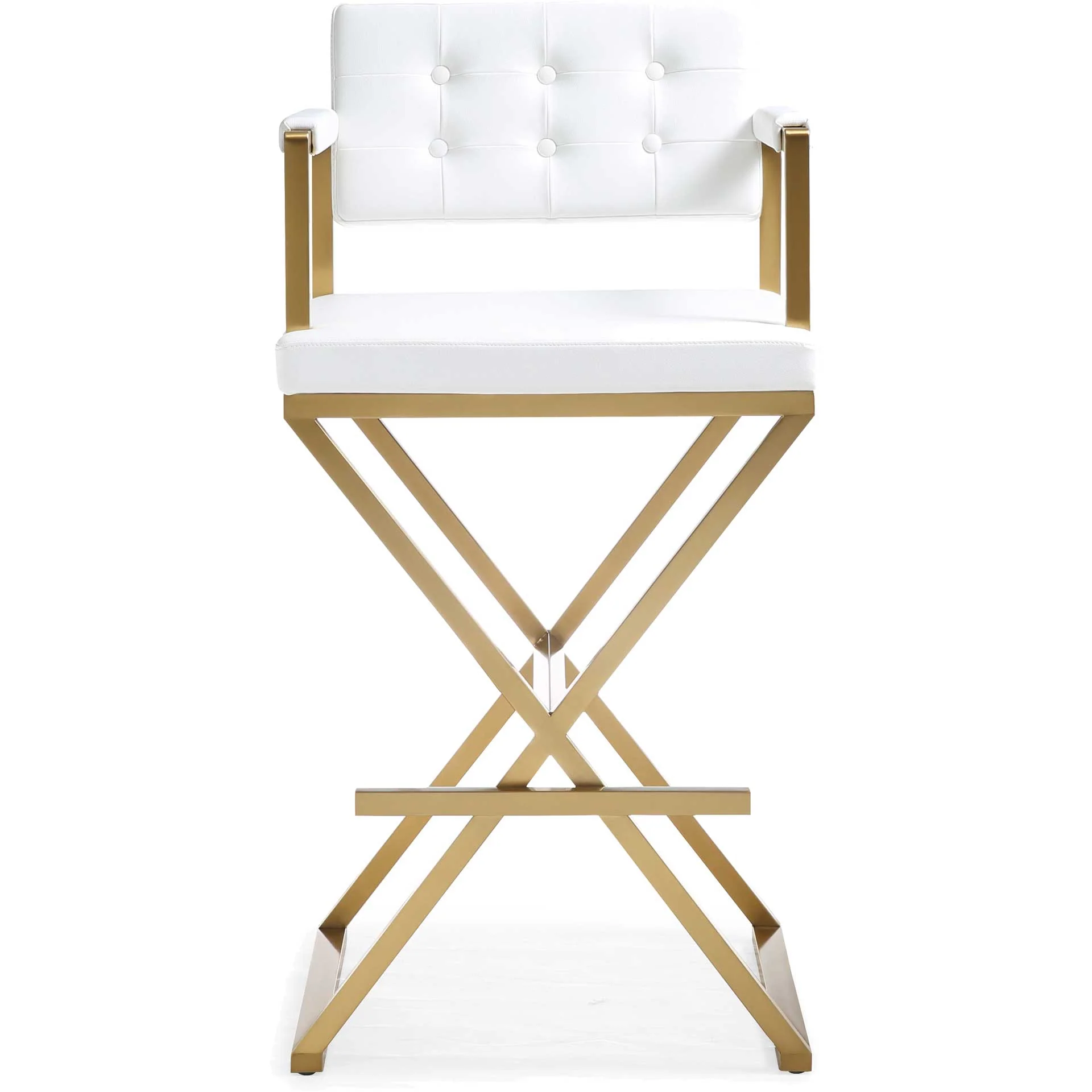 Dilan Gold Steel Bar Stool White - Image 2