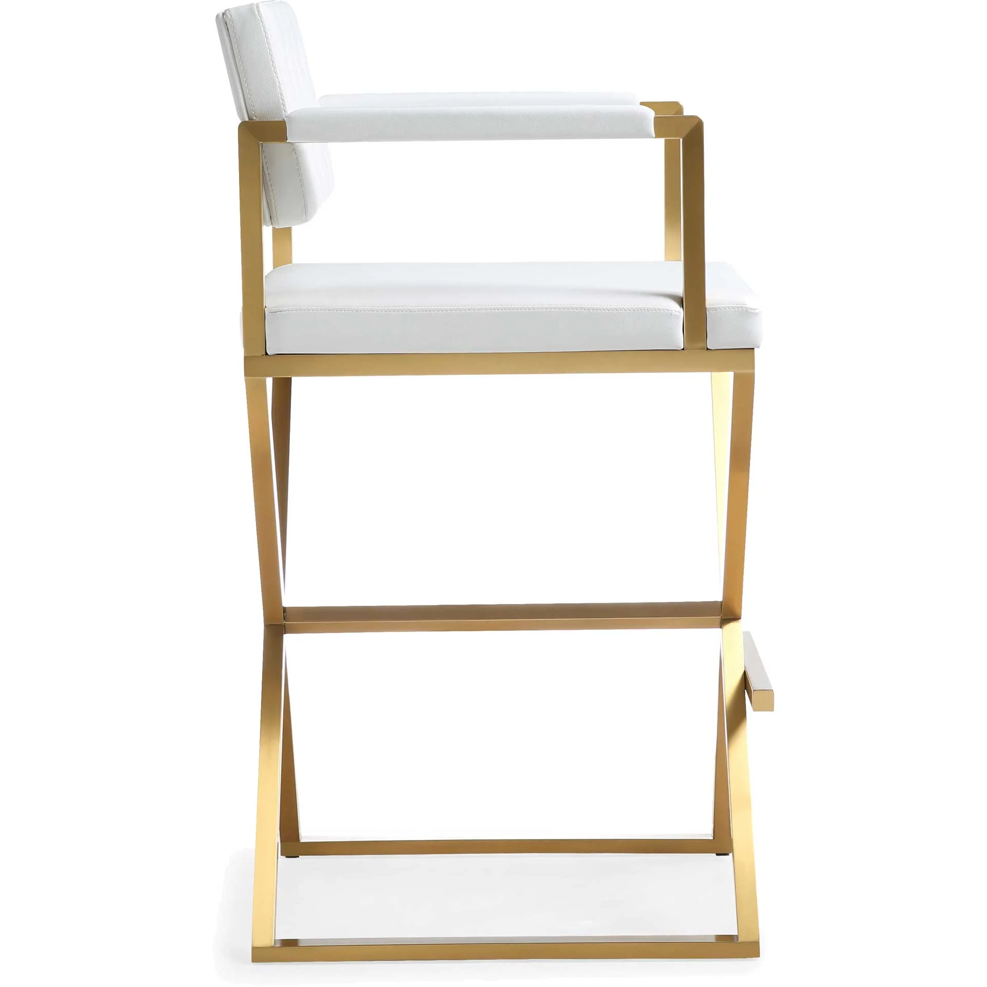 Dilan Gold Steel Bar Stool White - Image 3