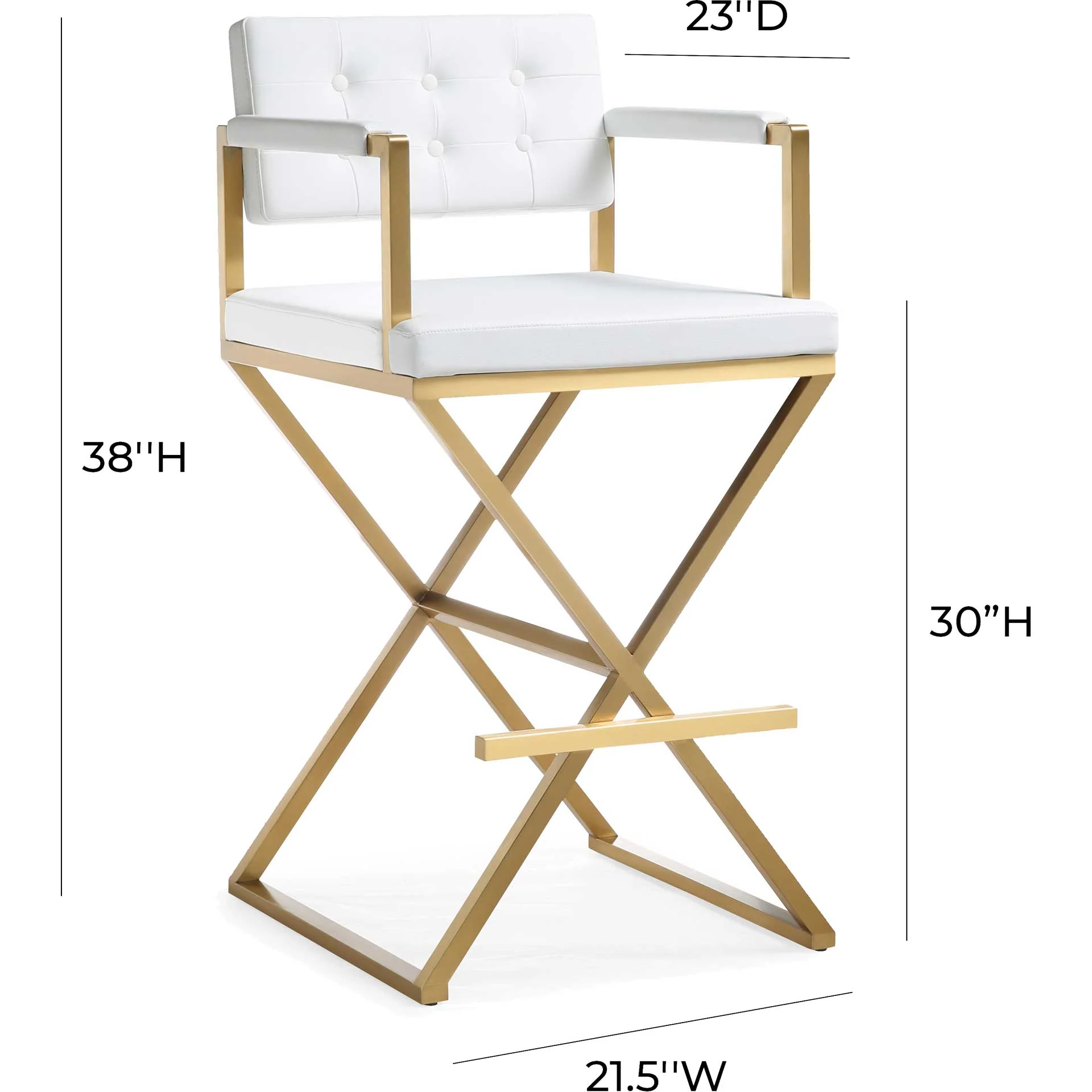 Dilan Gold Steel Bar Stool White - Image 8