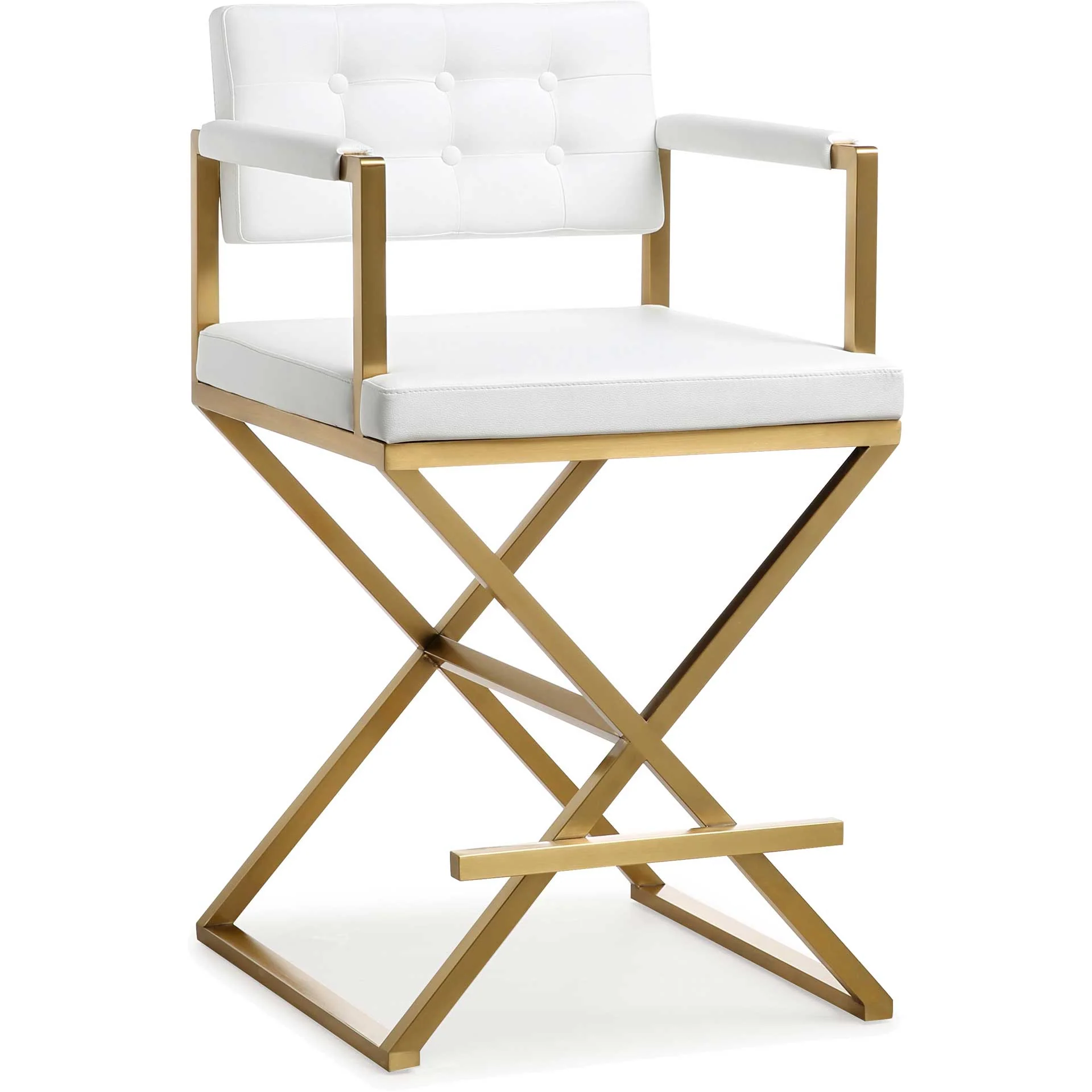 Dilan Gold Steel Bar Stool White - Image 9