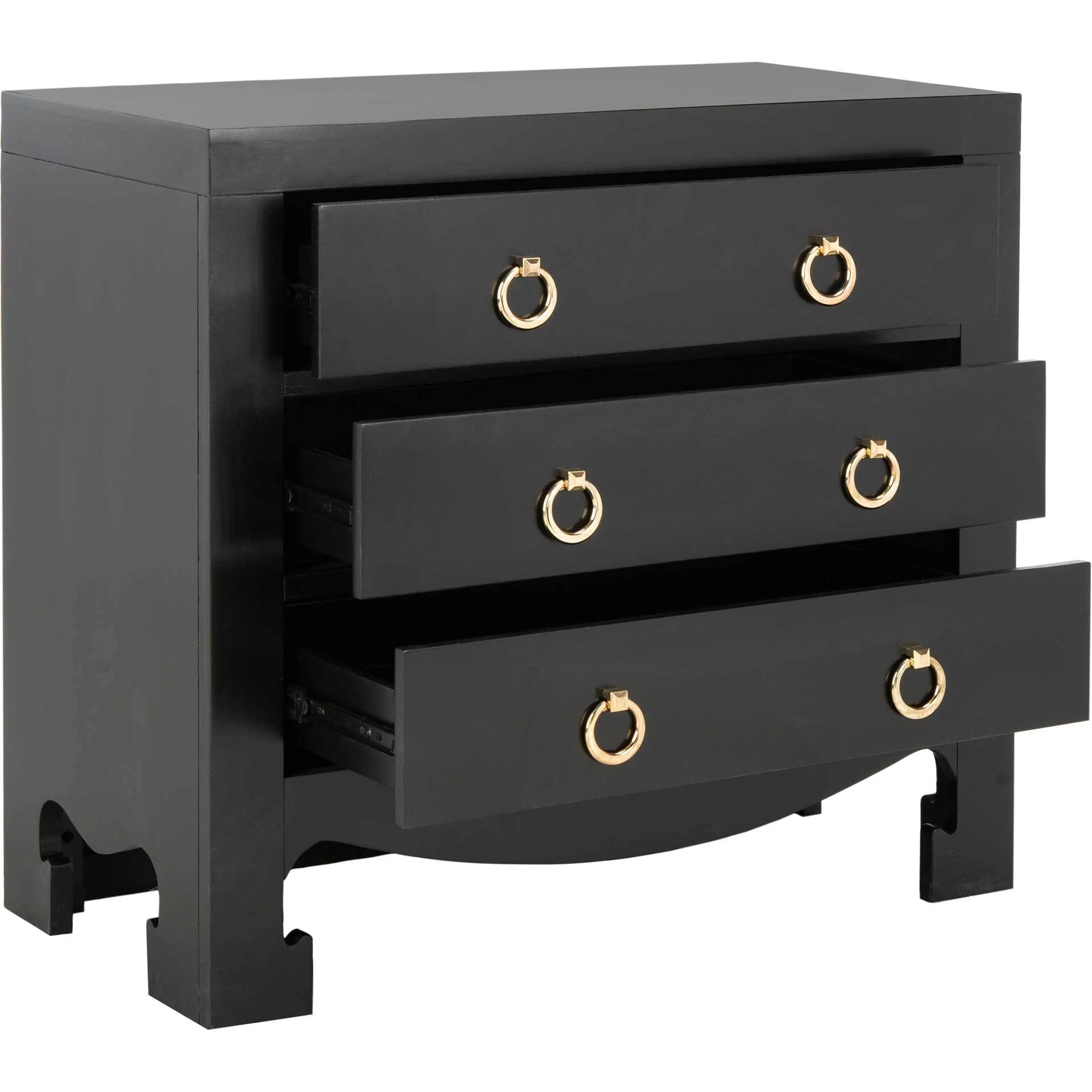 Dillon 3 Drawer Chest Black/Gold - Image 2