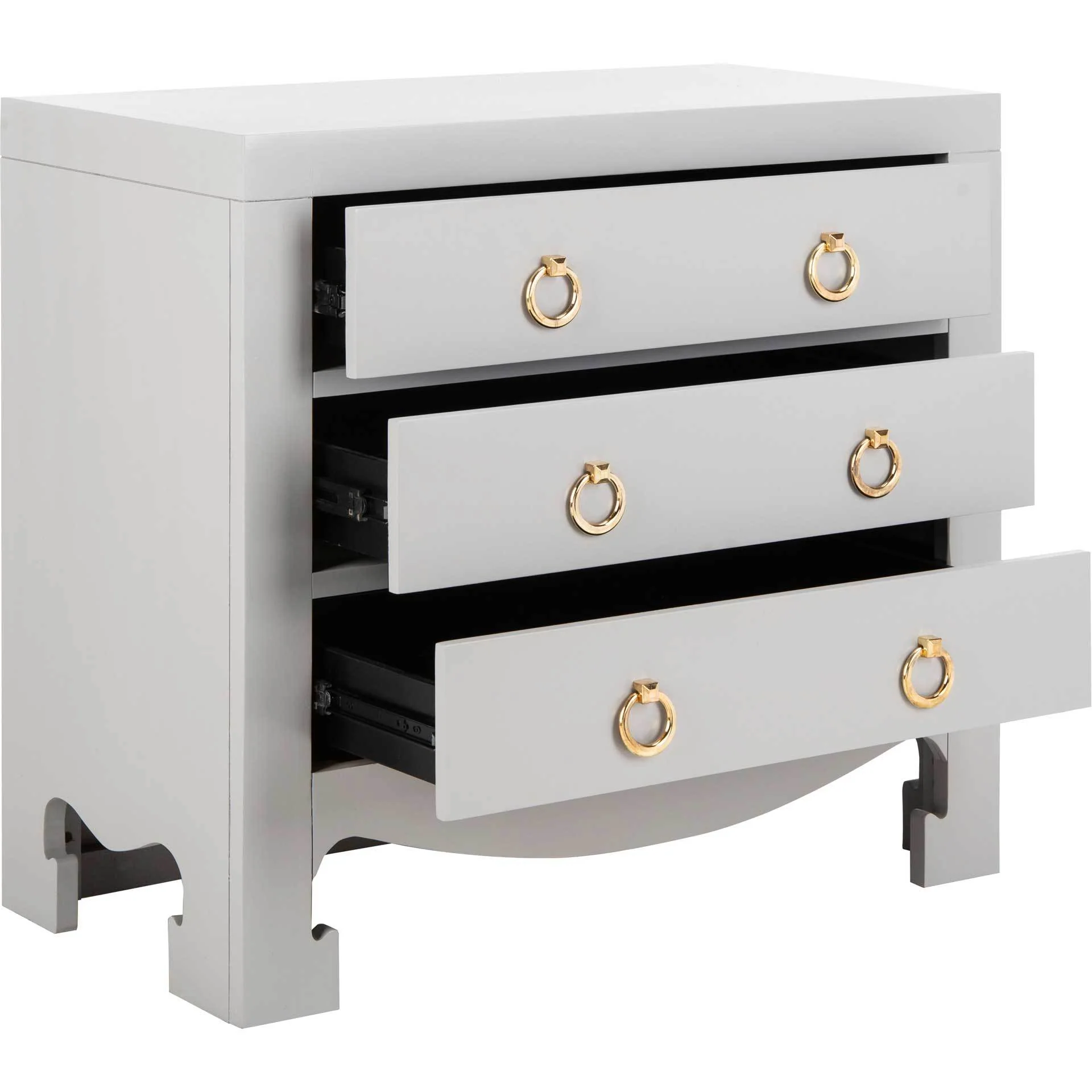 Dillon 3 Drawer Chest Gray/Gold - Image 2