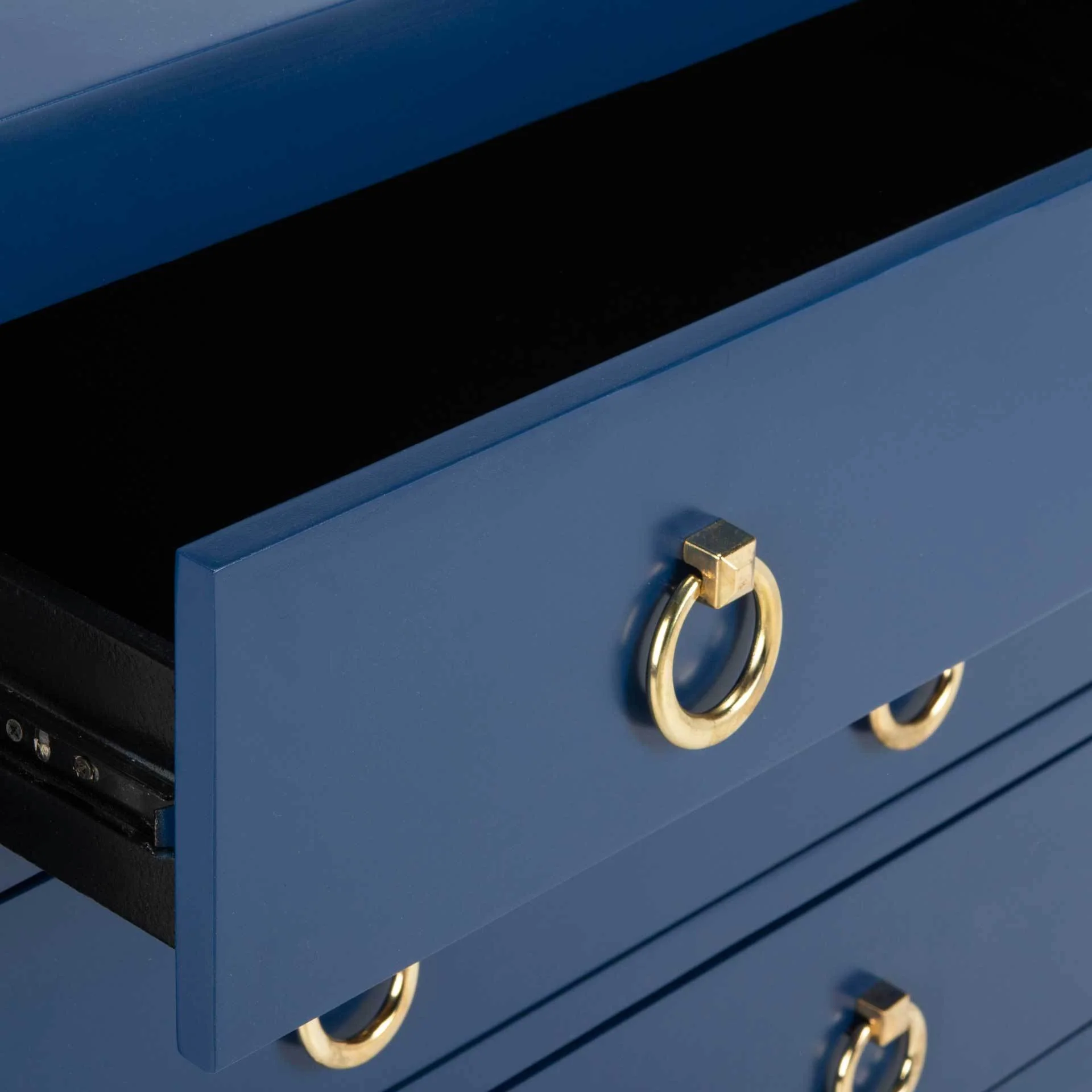 Dillon 3 Drawer Chest Lapis Blue/Gold - Image 4