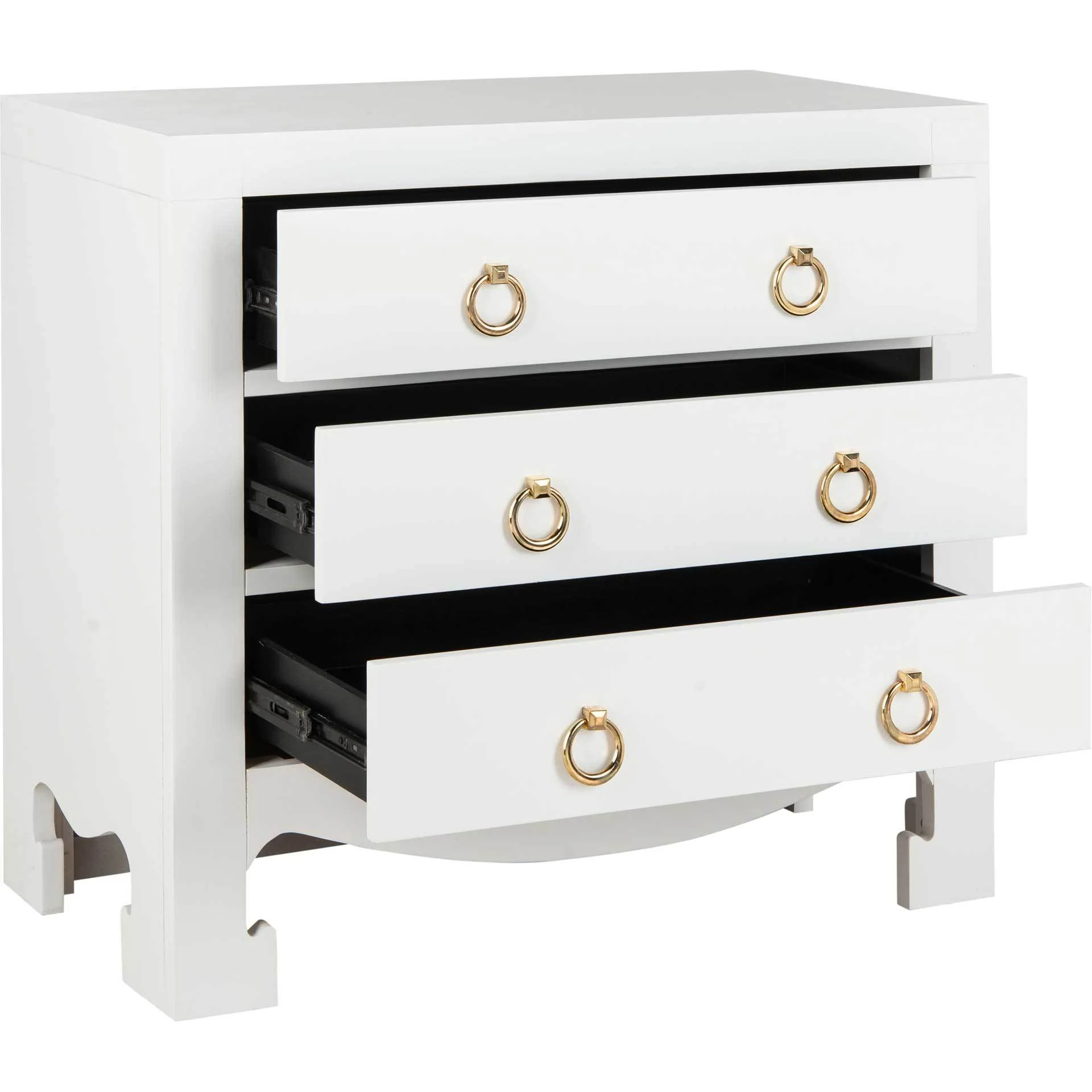 Dillon 3 Drawer Chest White/Gold - Image 3