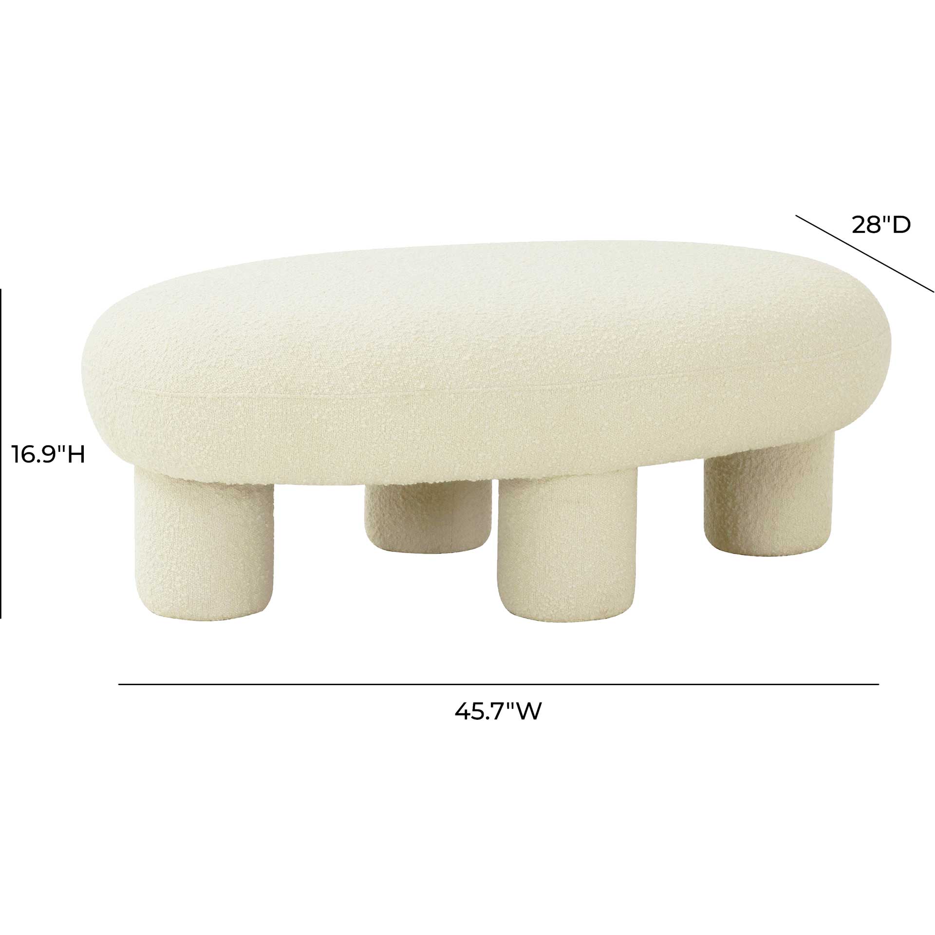 Dillon Boucle Ottoman Cream - Image 4