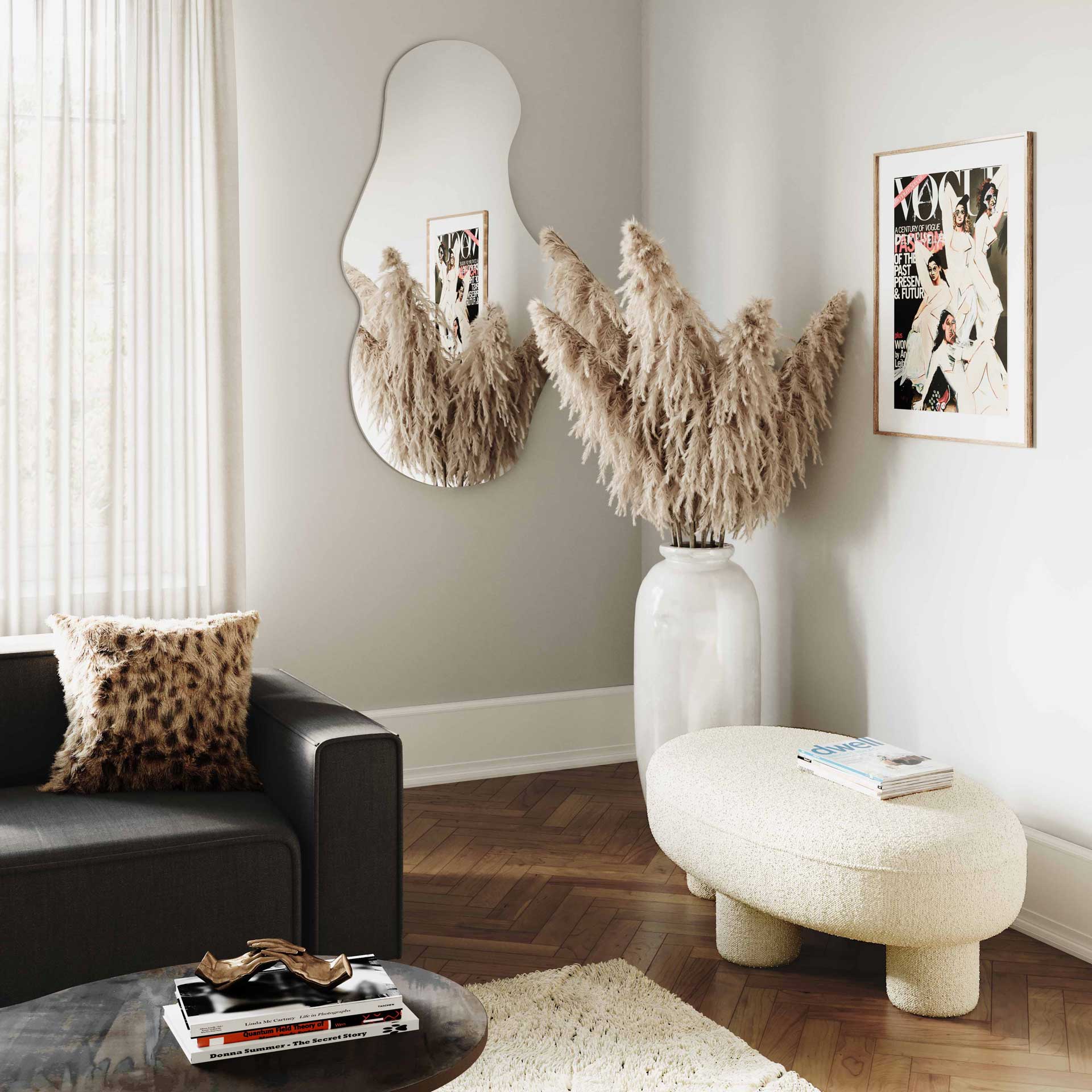 Dillon Boucle Ottoman Cream - Image 5