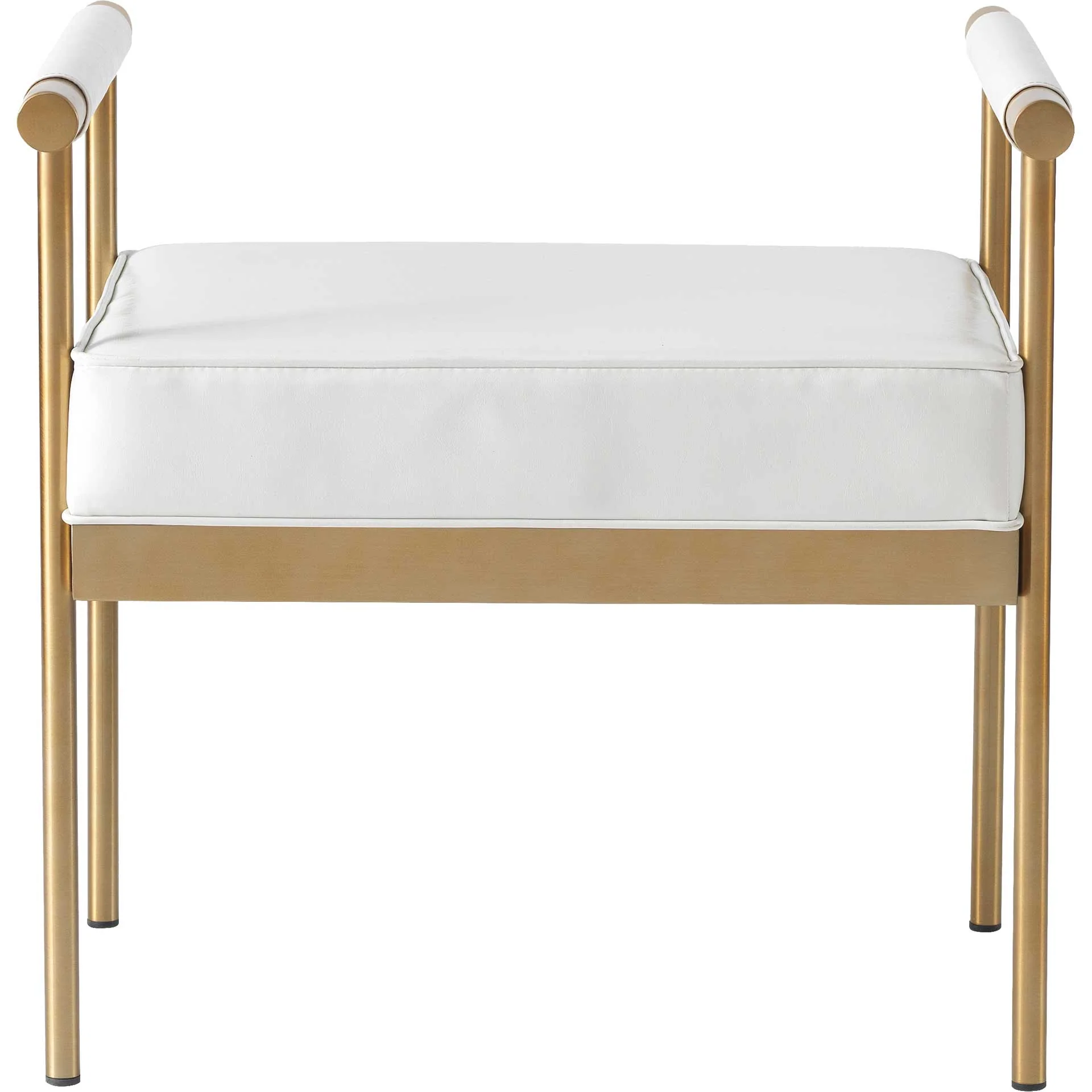 Dion Vegan Leather Bench White - Image 2