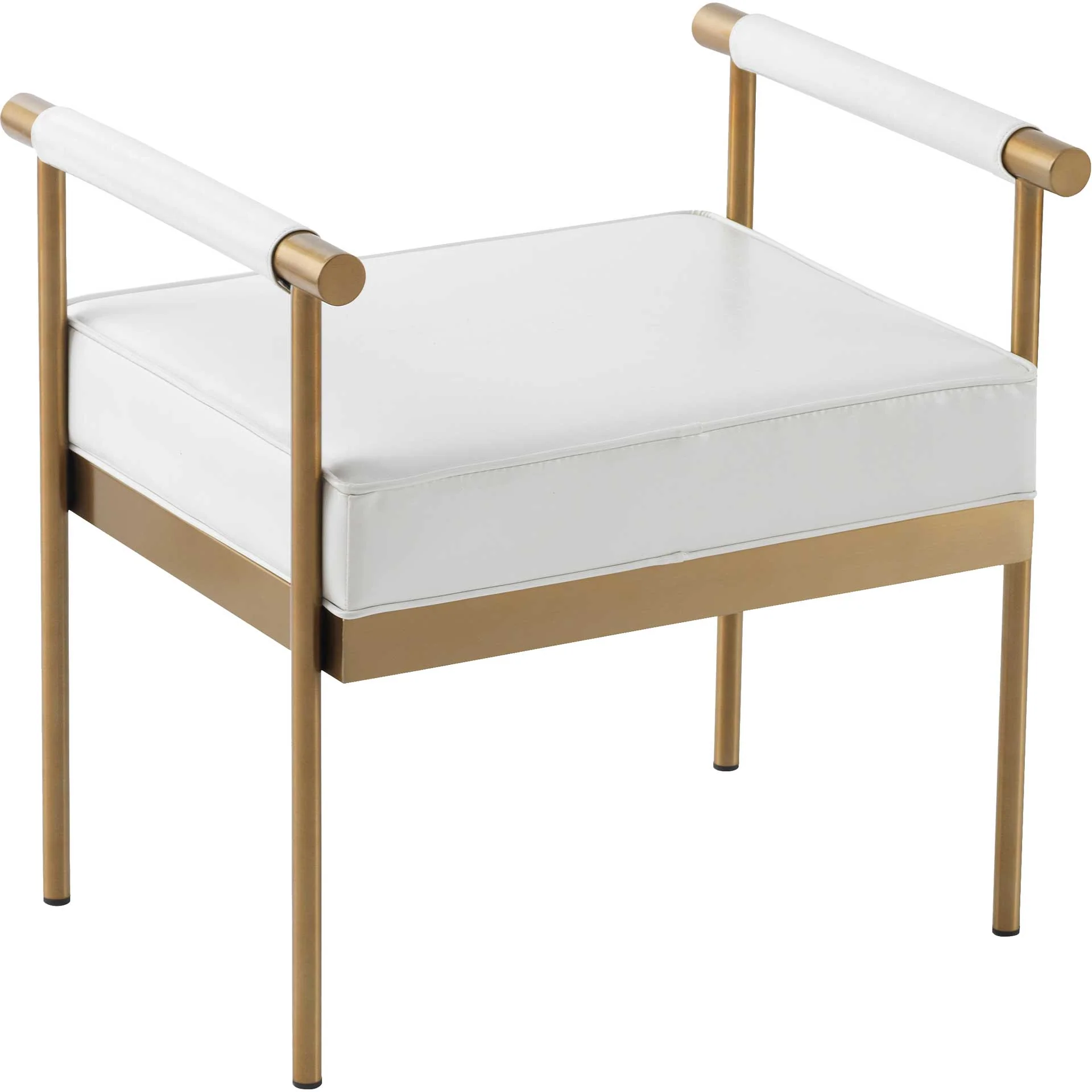 Dion Vegan Leather Bench White - Image 3