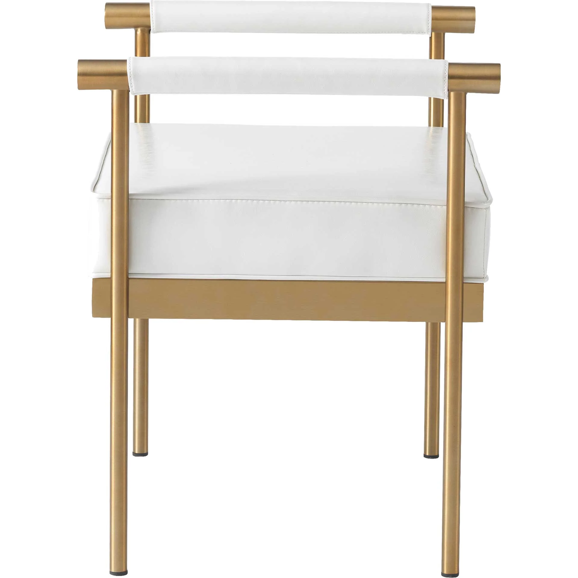 Dion Vegan Leather Bench White - Image 4