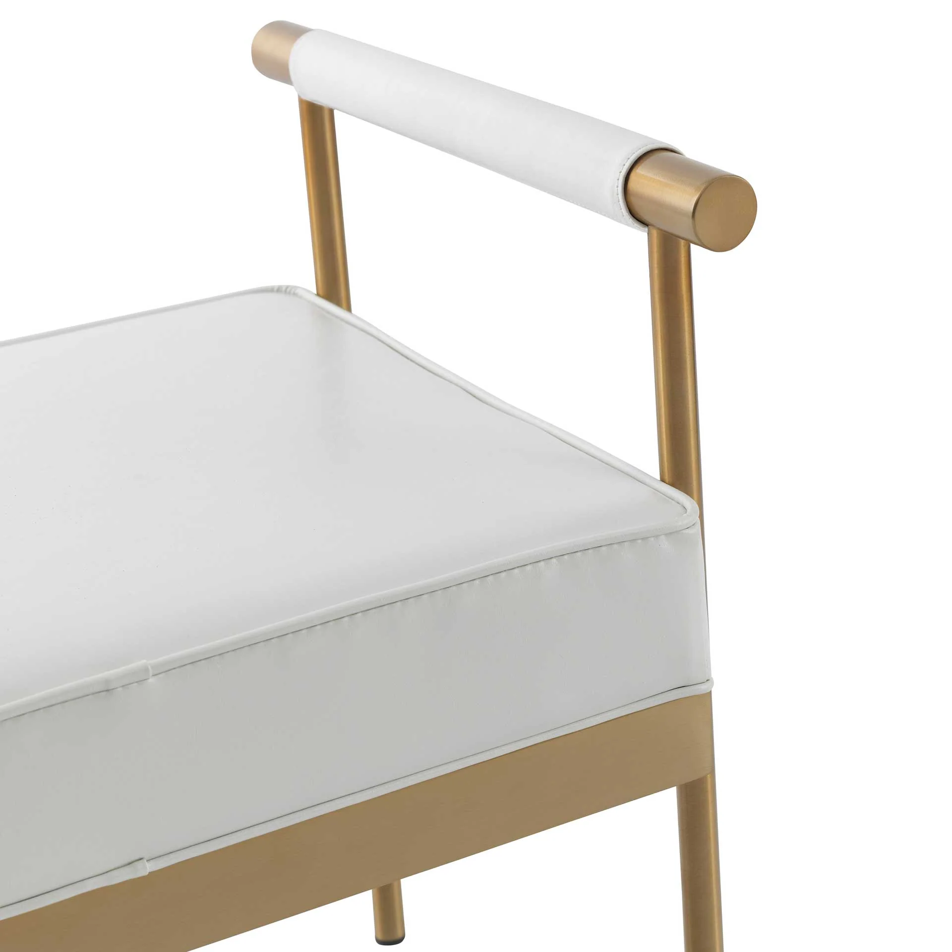 Dion Vegan Leather Bench White - Image 5