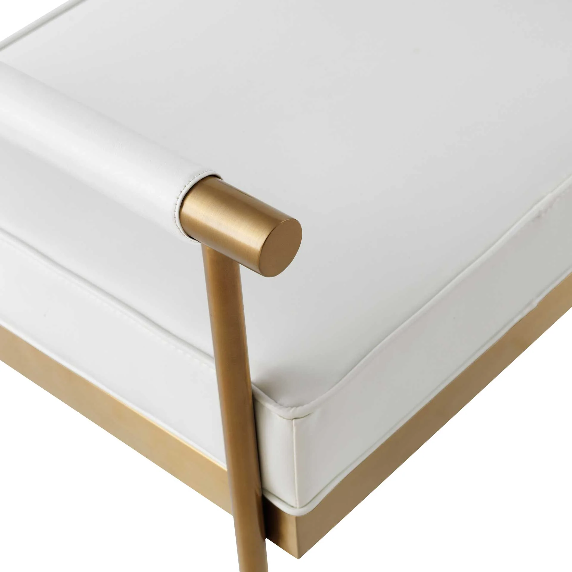 Dion Vegan Leather Bench White - Image 6