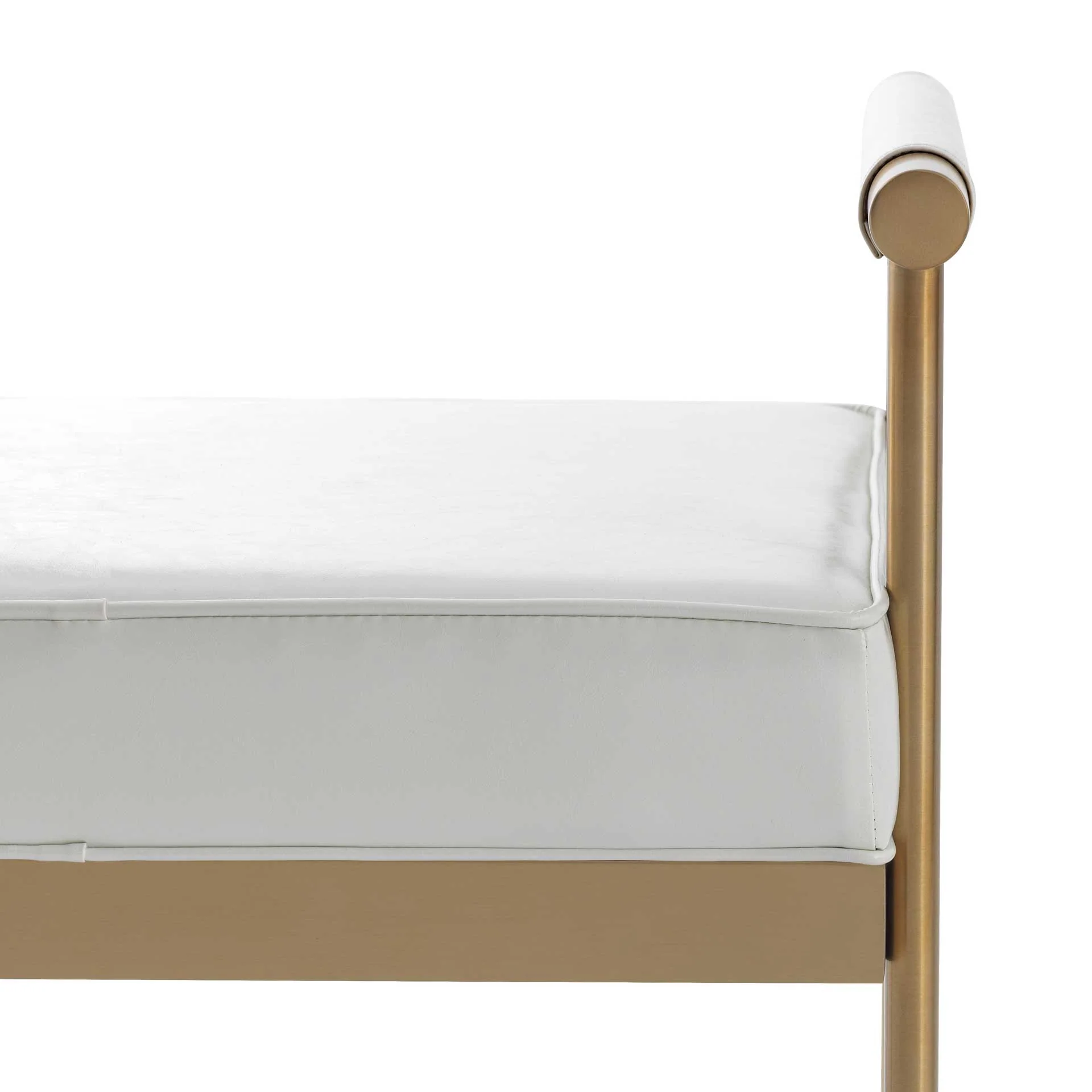 Dion Vegan Leather Bench White - Image 7
