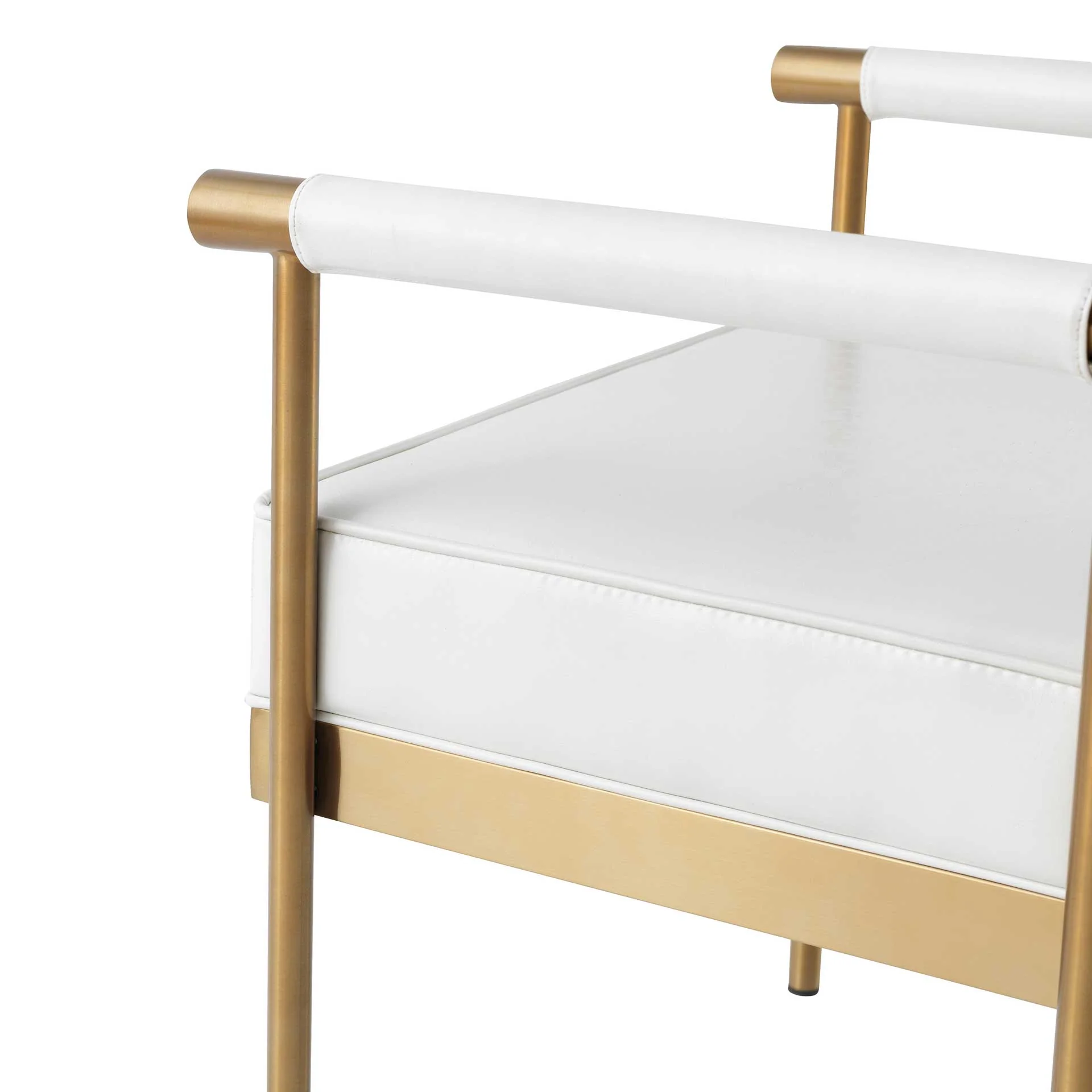 Dion Vegan Leather Bench White - Image 8