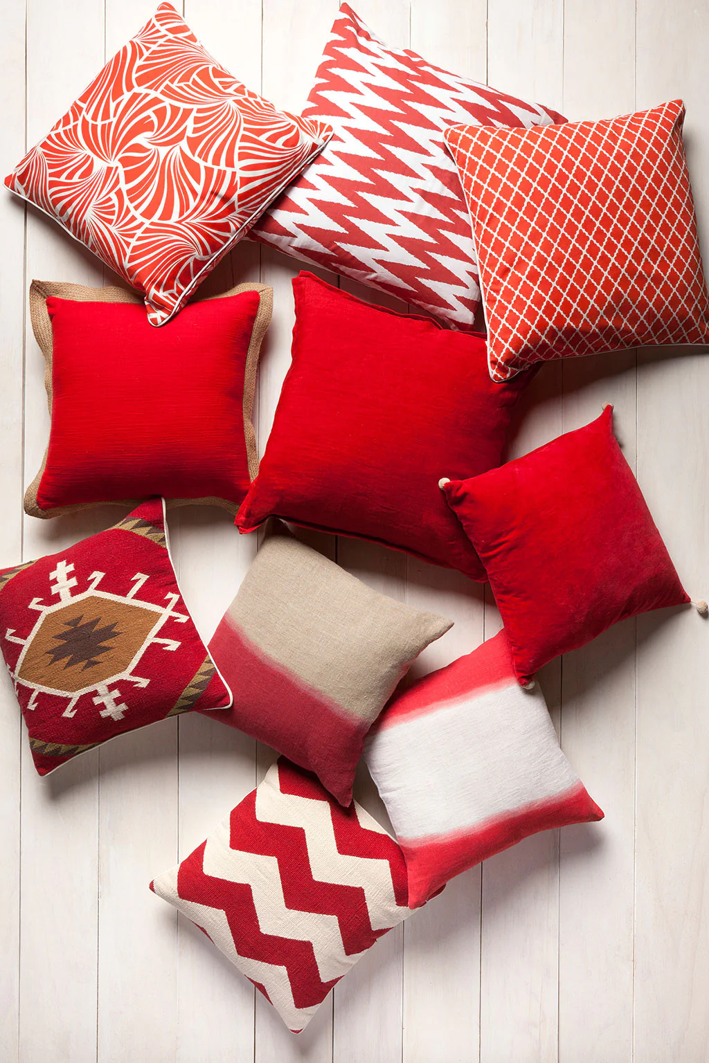 Dip Dyed Light Gray/Cherry Pillow - Image 2