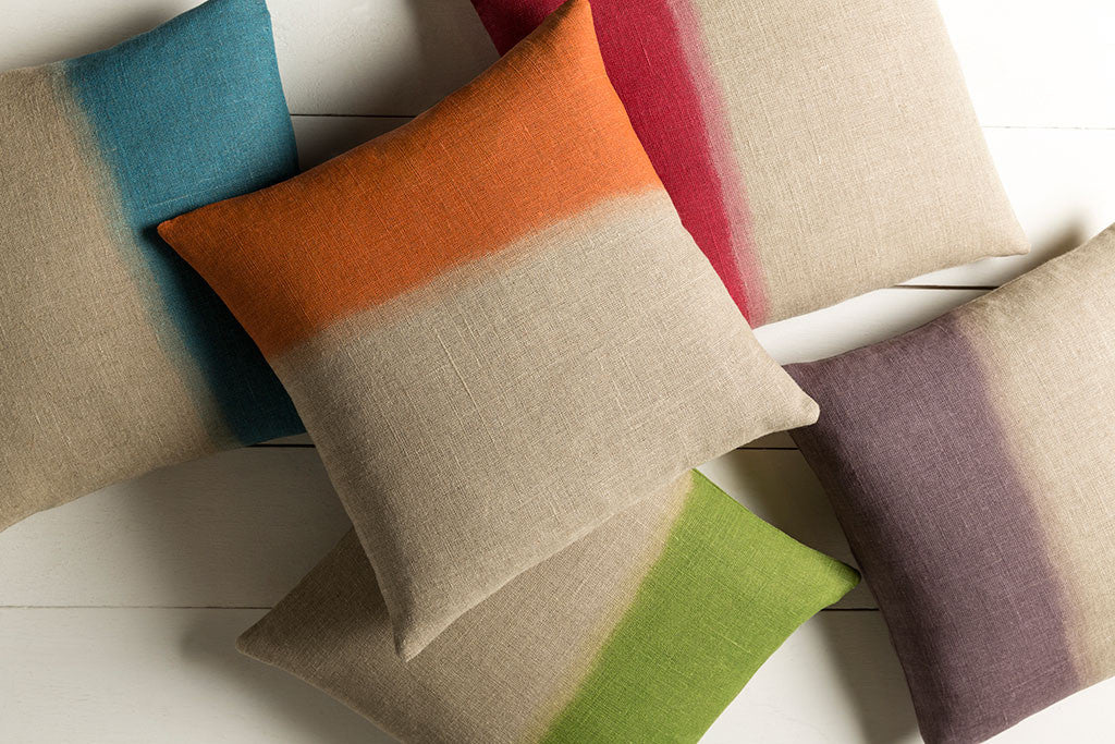 Dip Dyed Light Gray/Teal Pillow - Image 2