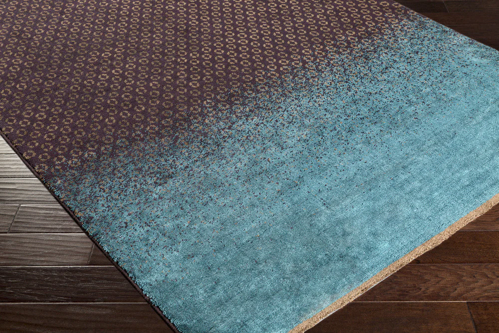 DipGeo Dark Brown/Teal/Tan Area Rug - Image 2