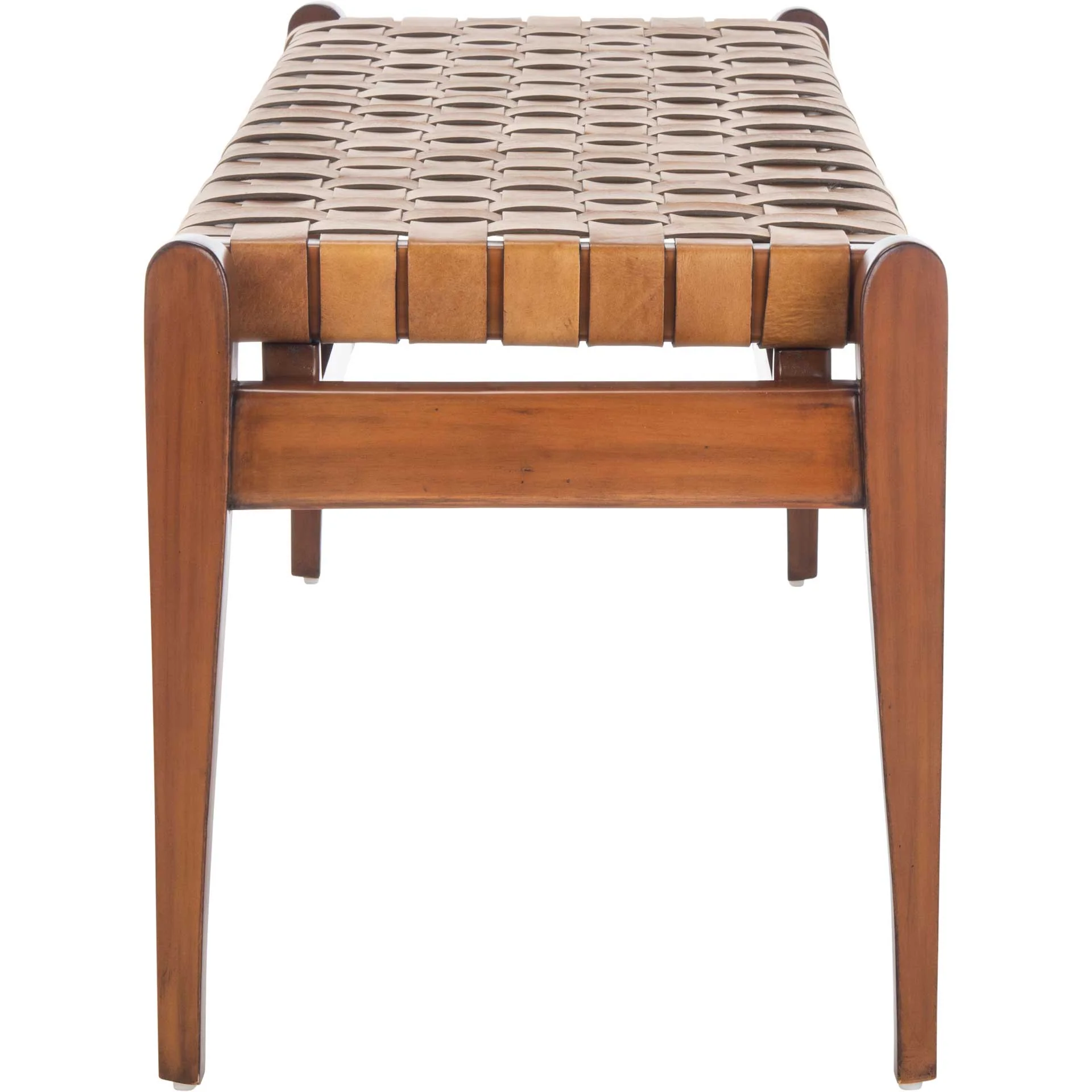 Diya Leather Bench Brown/Light Brown - Image 3