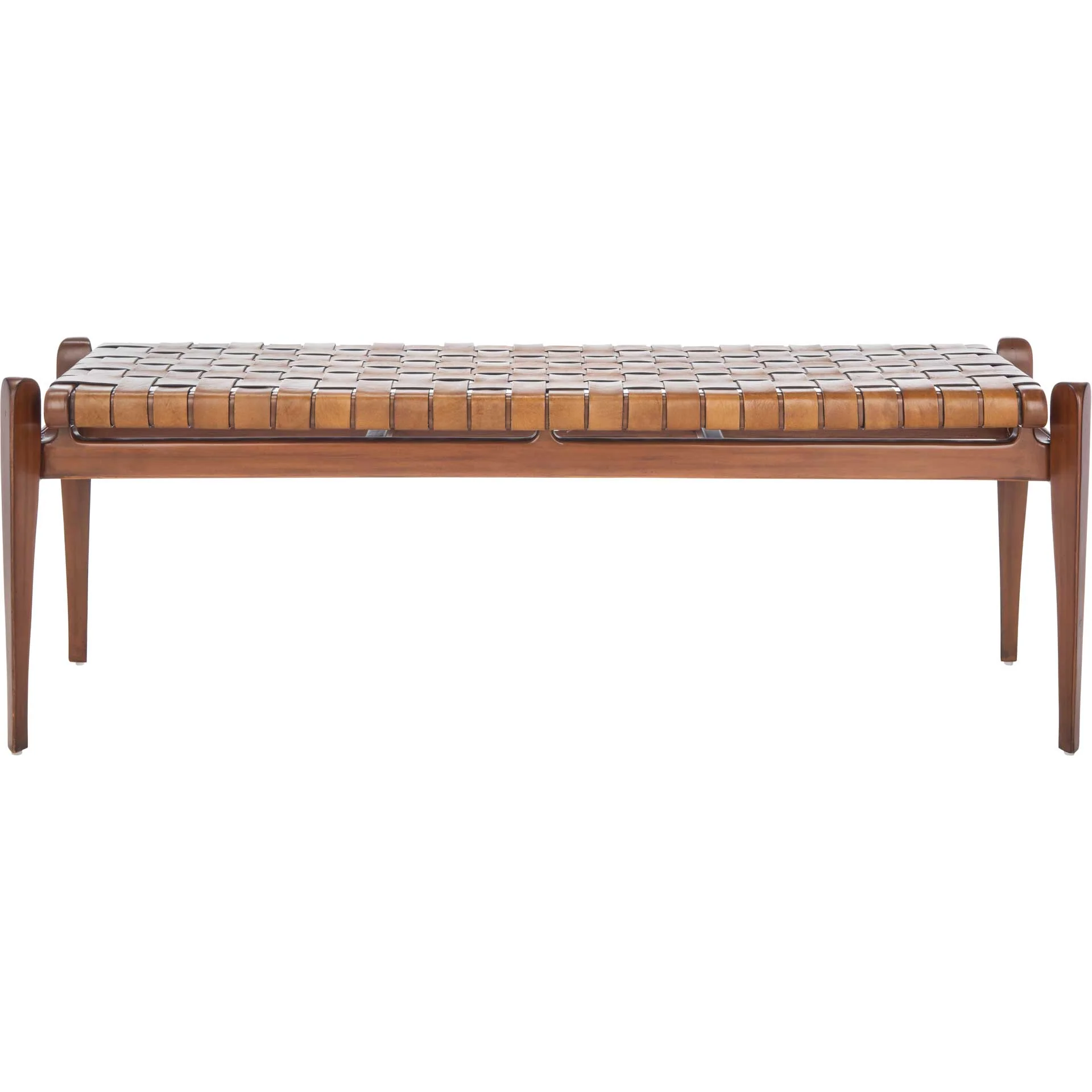Diya Leather Bench Brown/Light Brown - Image 4