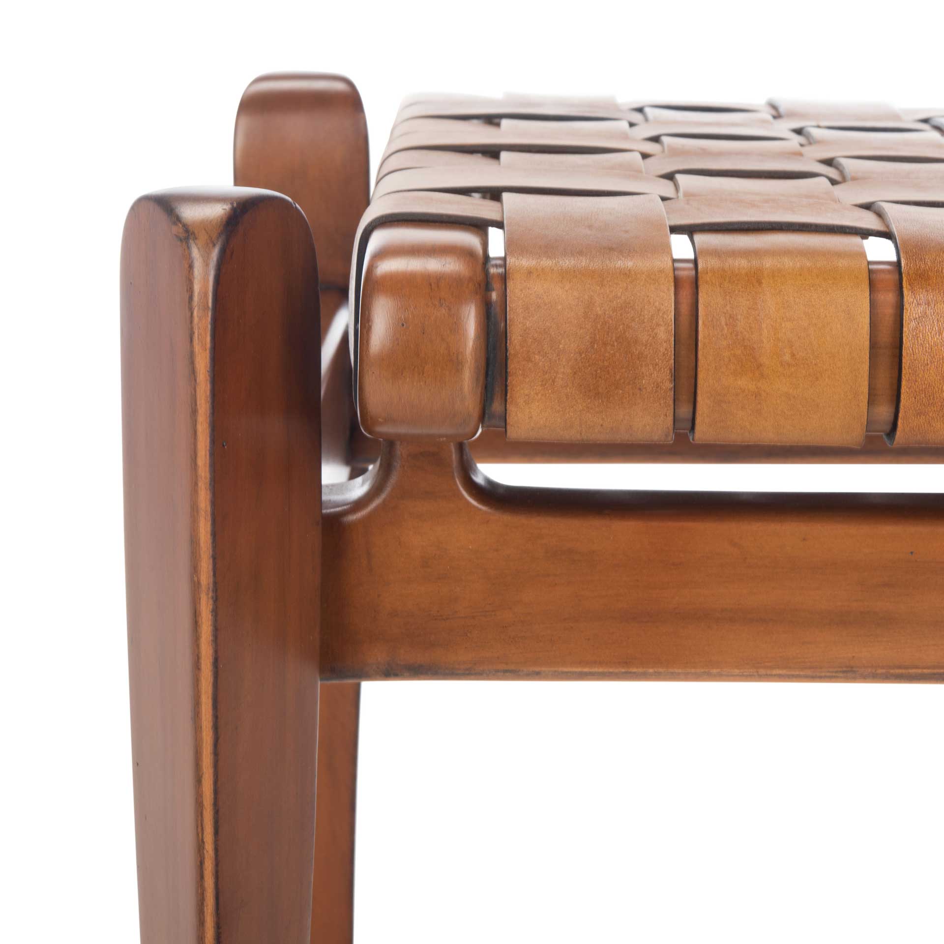 Diya Leather Bench Brown/Light Brown - Image 7