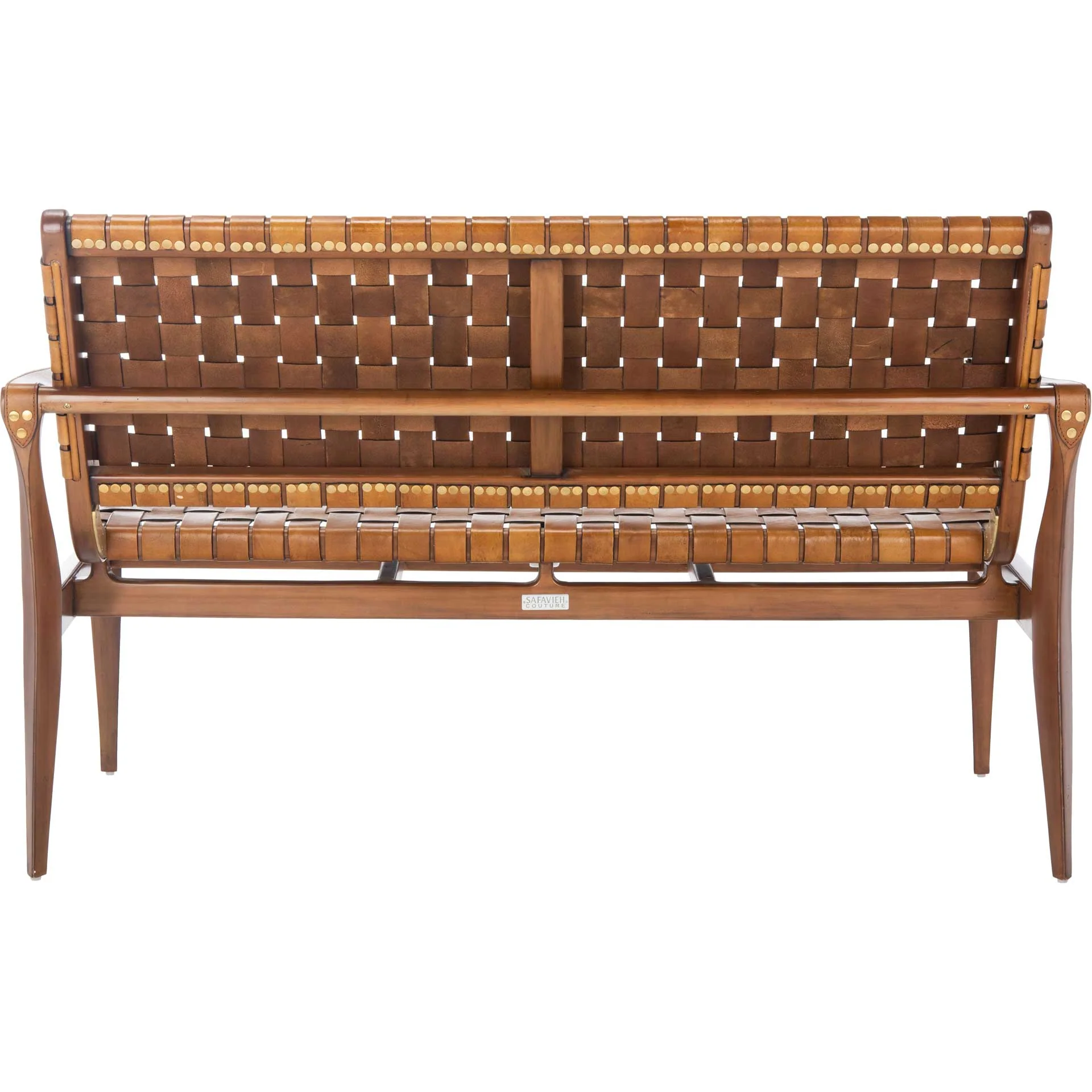 Diya Leather Loveseat Brown/Light Brown - Image 3