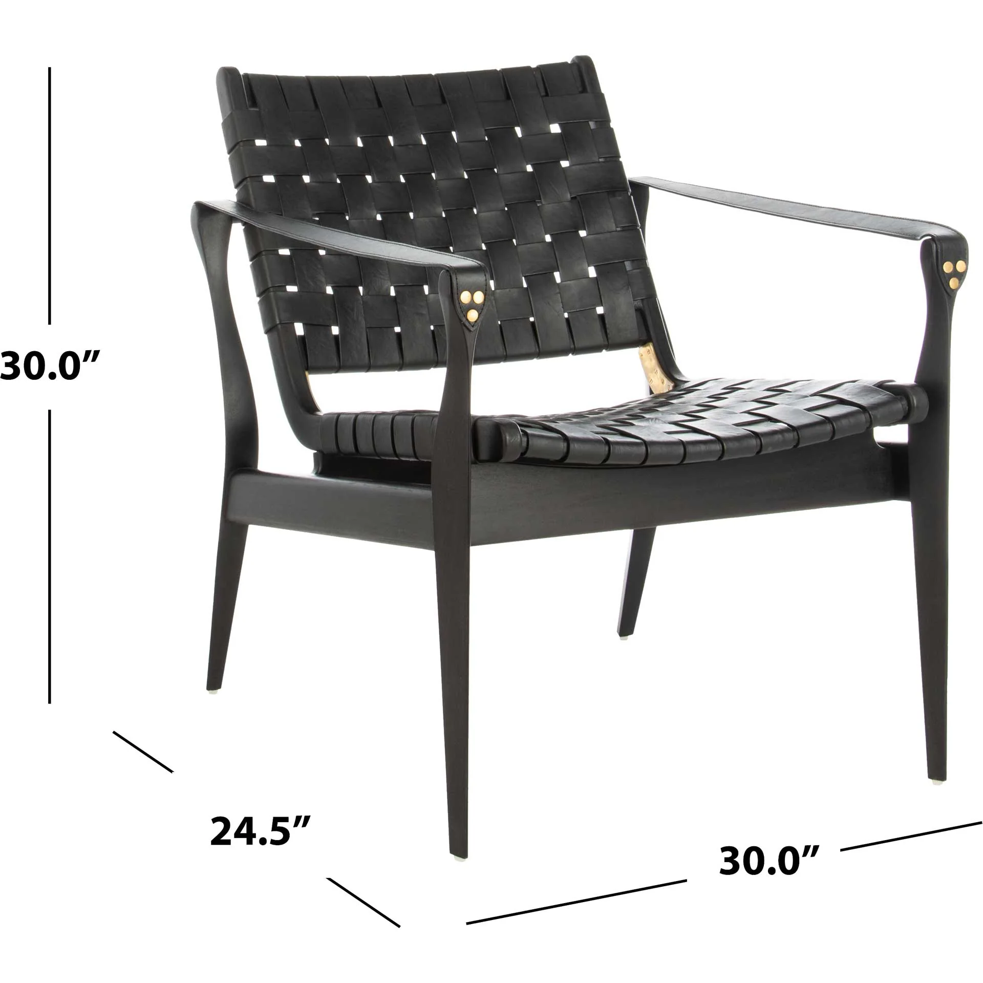 Diya Leather Safari Chair Black - Image 10