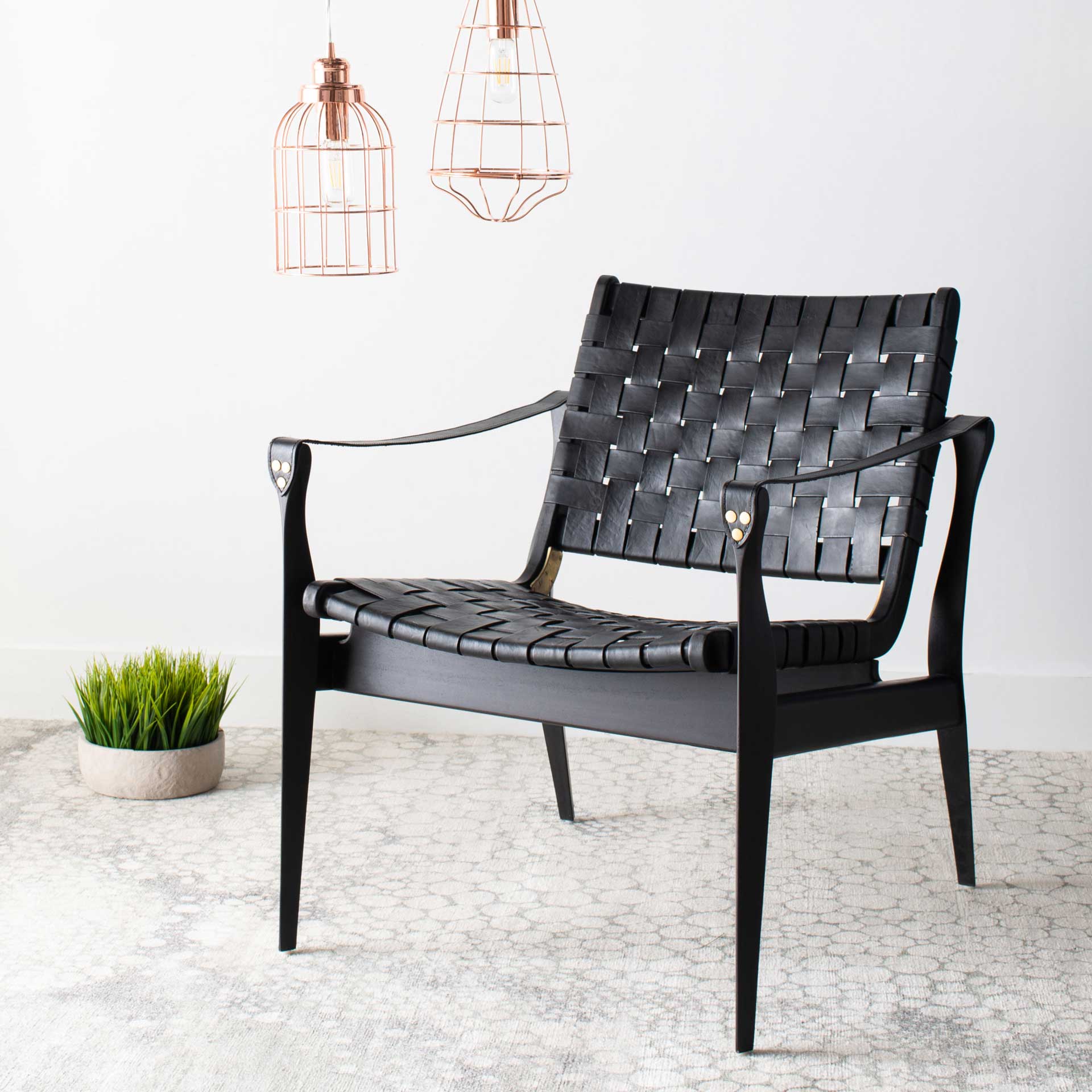 Diya Leather Safari Chair Black - Image 11