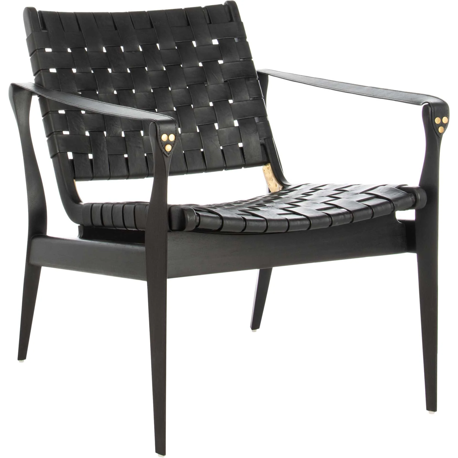 Diya Leather Safari Chair Black - Image 2
