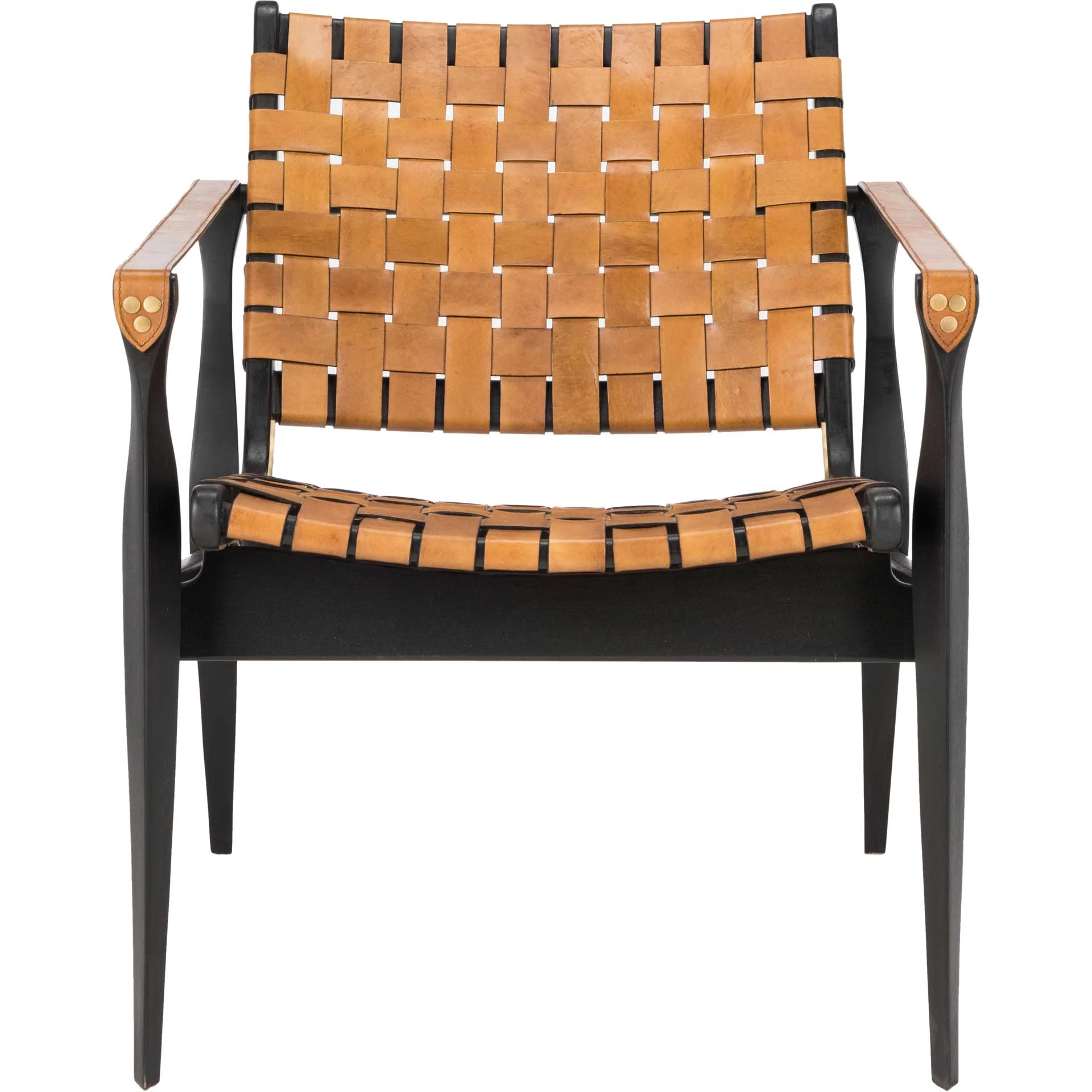 Diya Leather Safari Chair Brown/Black - Image 2