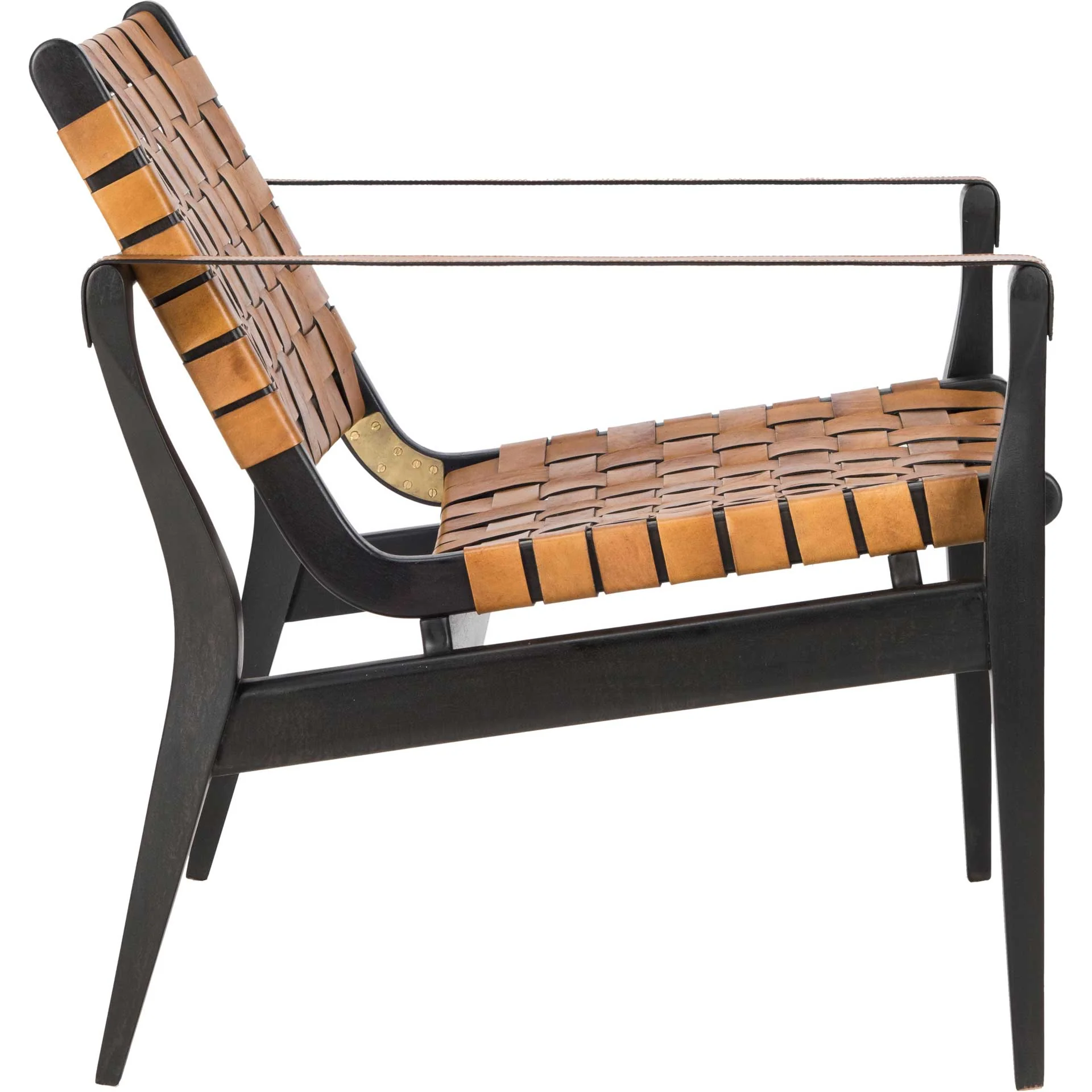 Diya Leather Safari Chair Brown/Black - Image 3